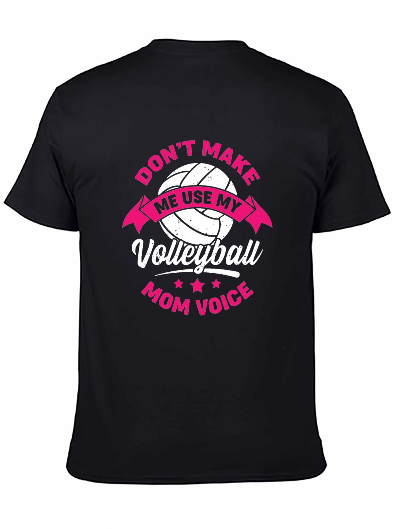 Black Volleyball Mom Voice Graphic T-Shirt view 4