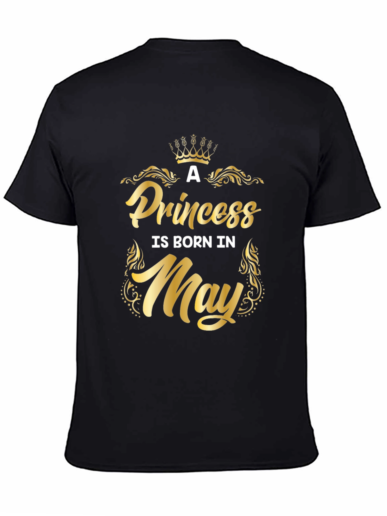 Black Princess Born in May - Birthday T-Shirt view 4