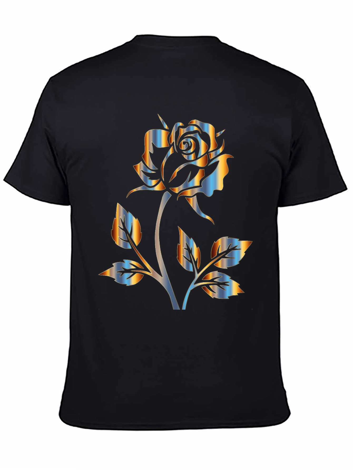 Black Rose Graphic Black T-Shirt - Stylish Floral Design view 4