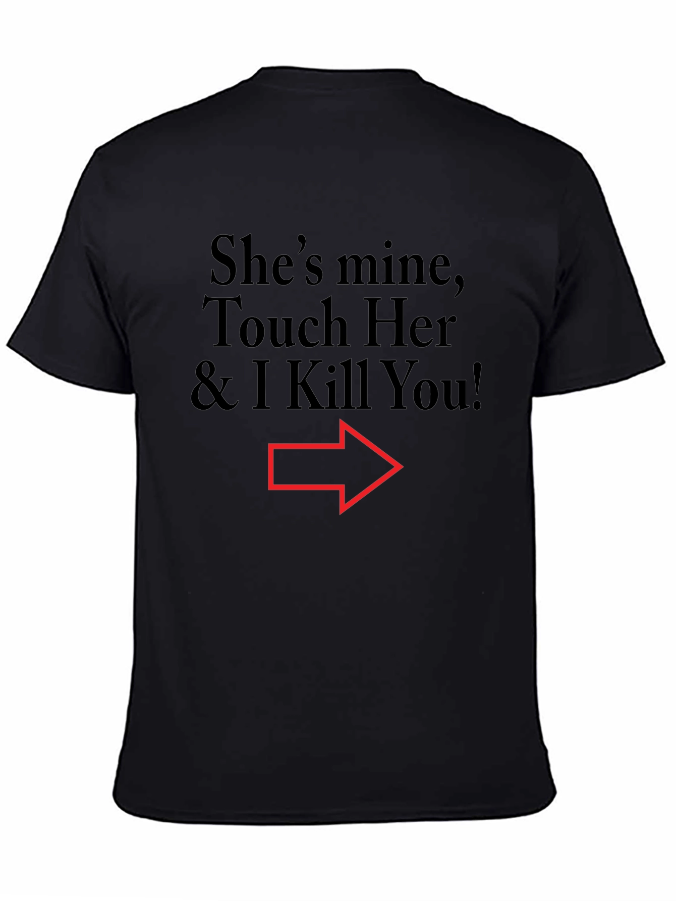 Black Humorous "She's Mine" Graphic Tee view 4