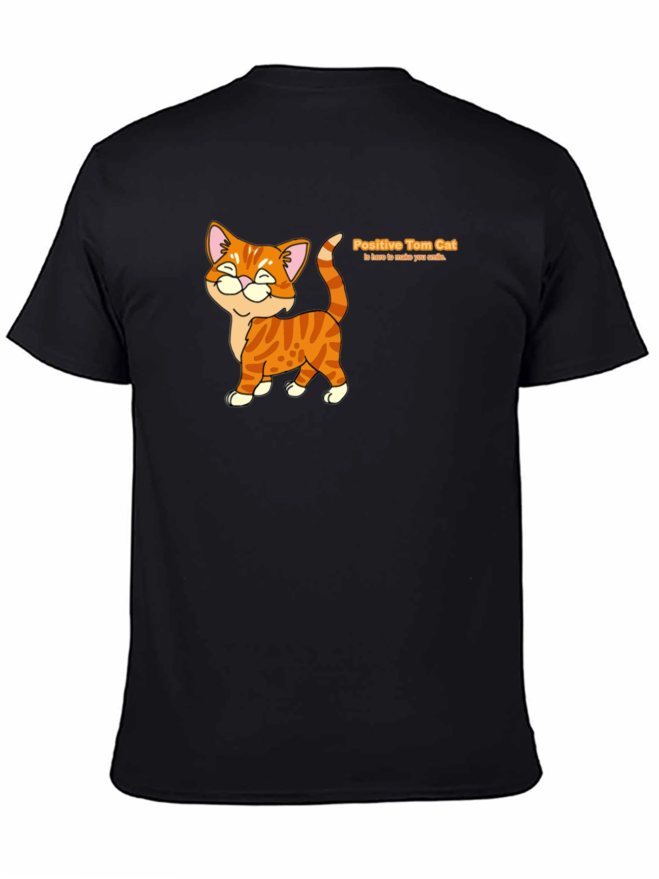 Black Positive Tom Cat Graphic T-Shirt view 4