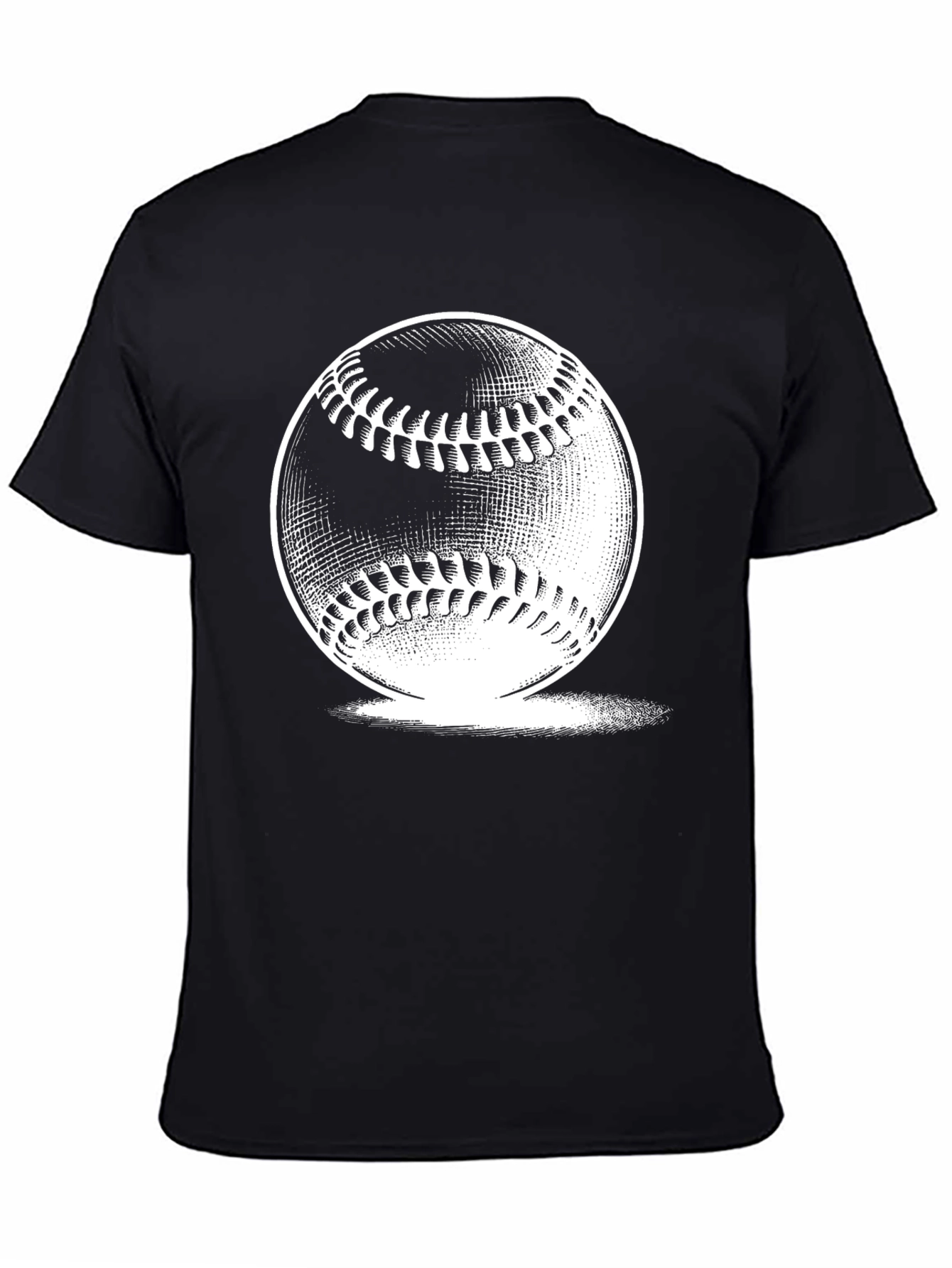 Black Baseball Graphic Print Black T-Shirt view 4