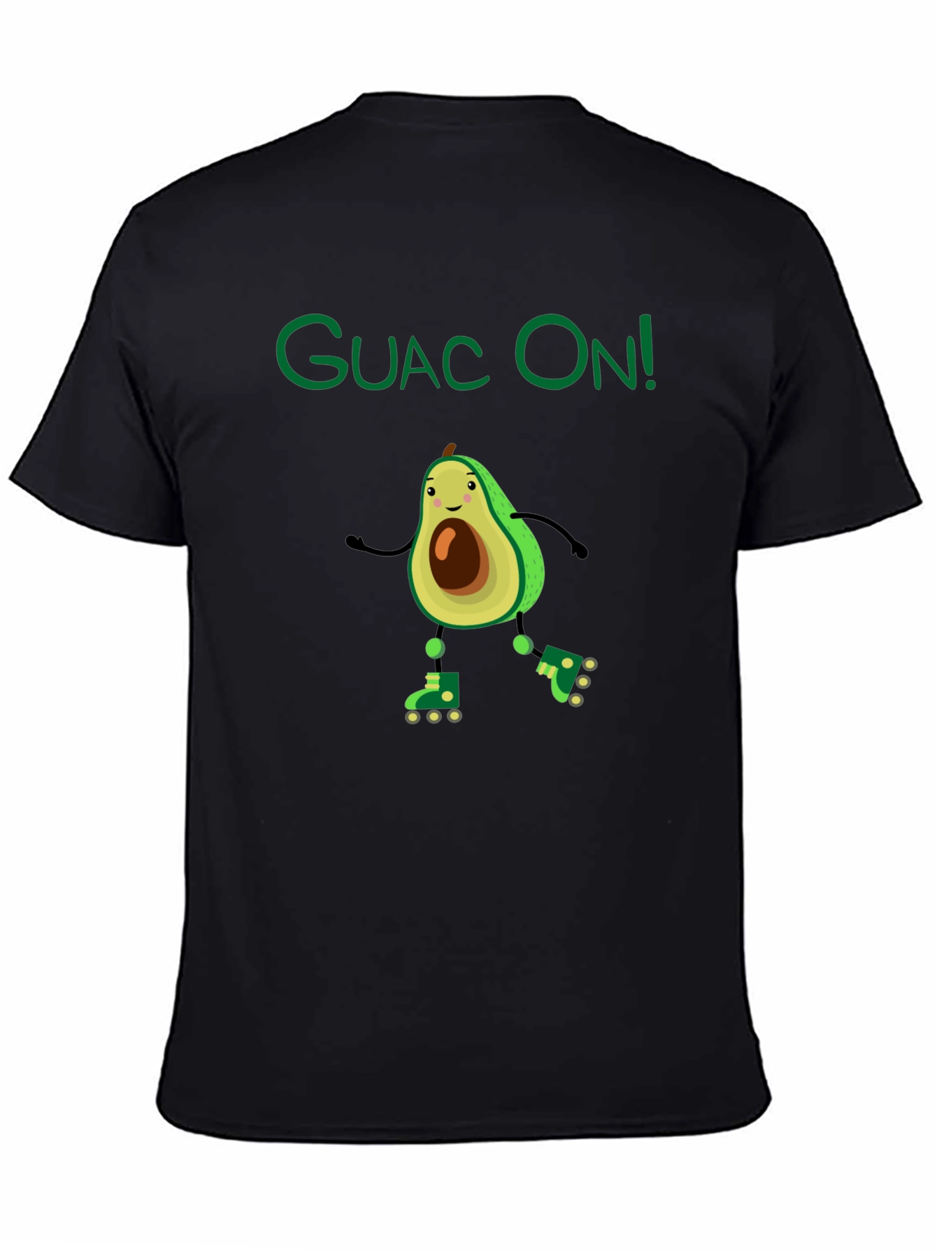 Black Guac On! Avocado Roller Skate Graphic Tee view 4