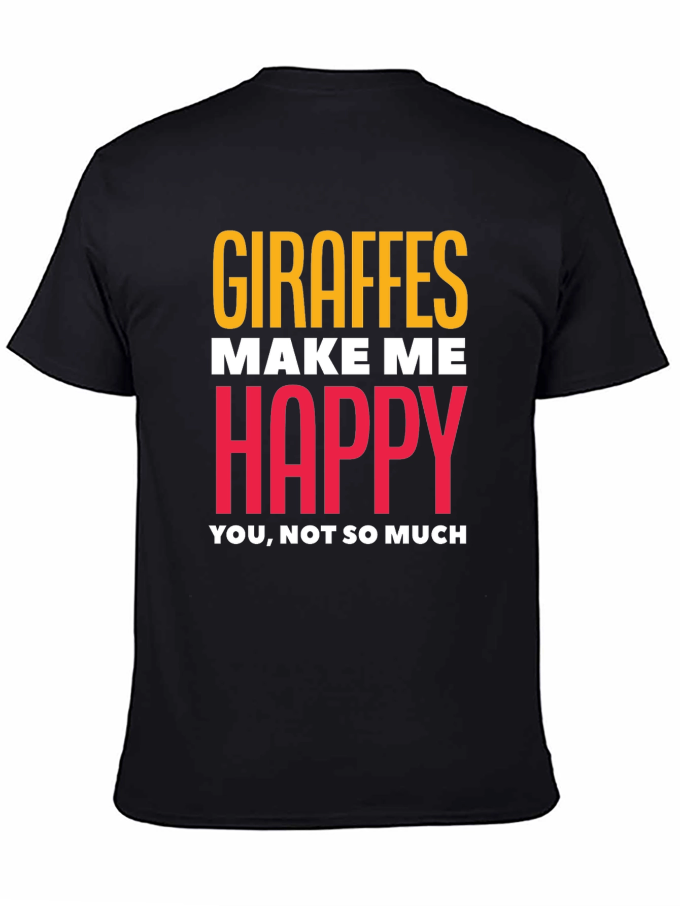 Black Giraffe Lover T-Shirt - Humorous Graphic Tee view 4