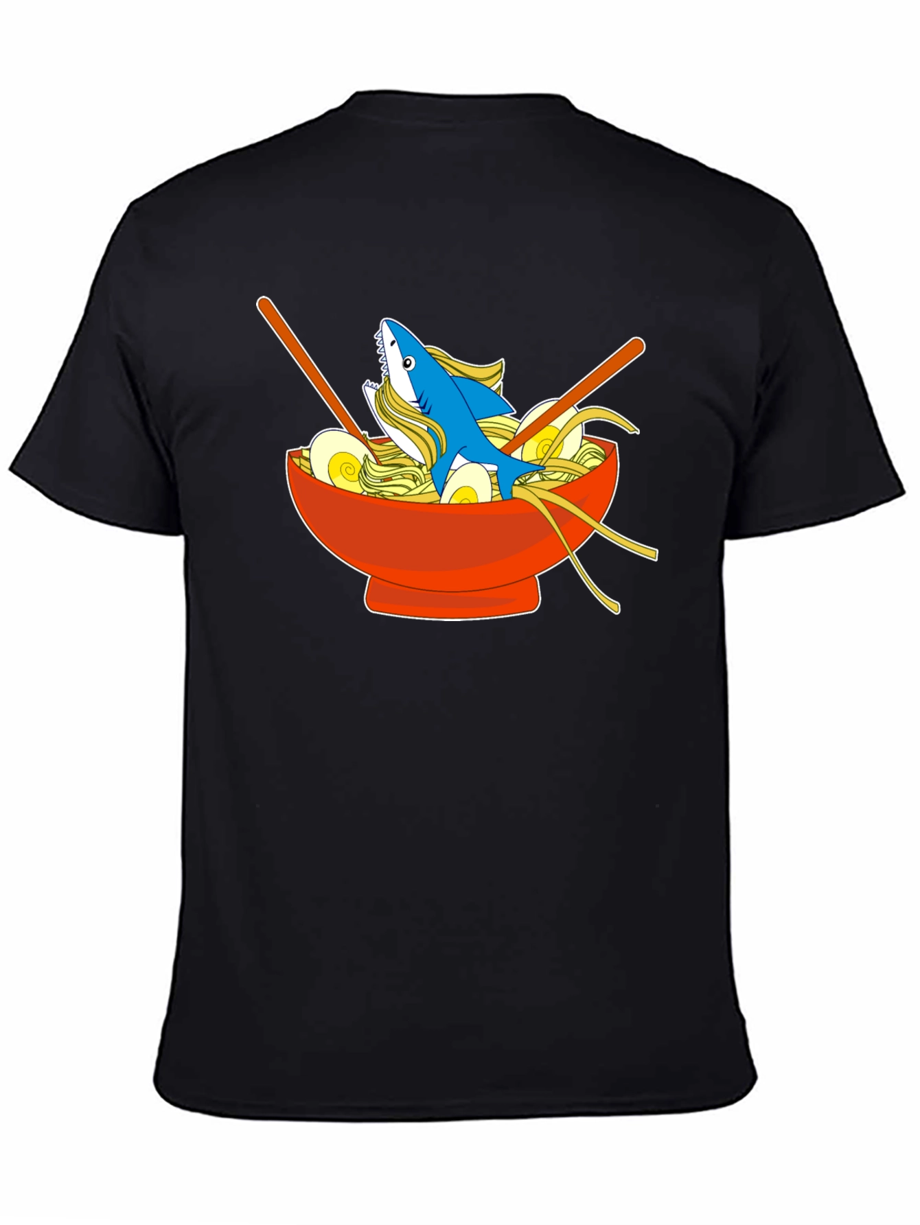 Black Shark Ramen Bowl T-Shirt - Unique Anime Style Tee view 4