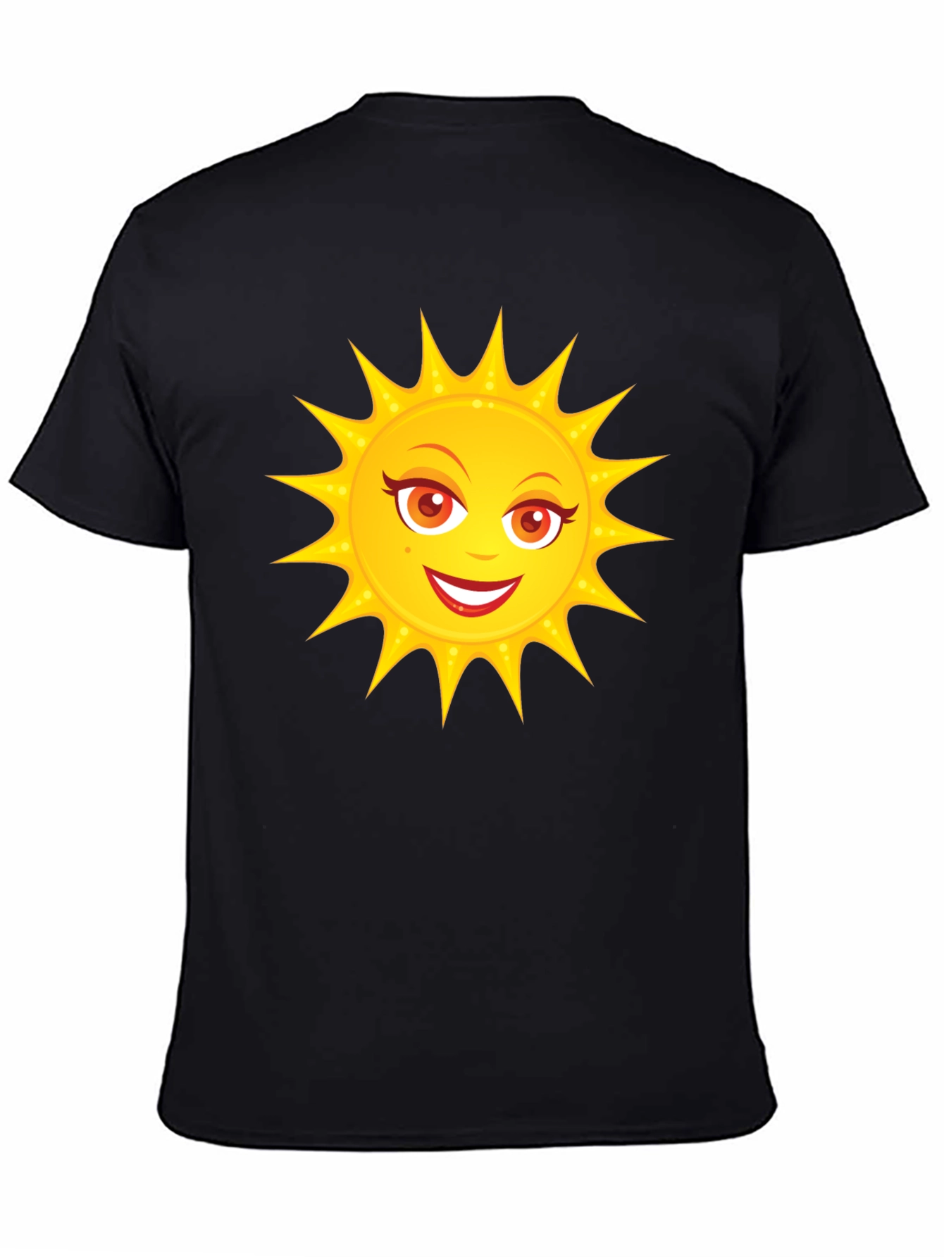Black Sunny Day Graphic Tee - Fun Black Cotton T-Shirt view 4