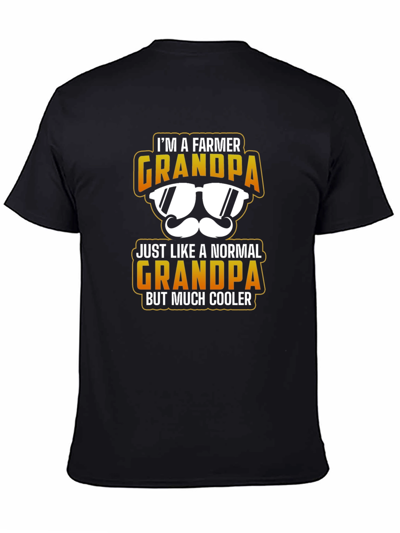 Black Farmer Grandpa T-Shirt - Much Cooler Grandpa view 4