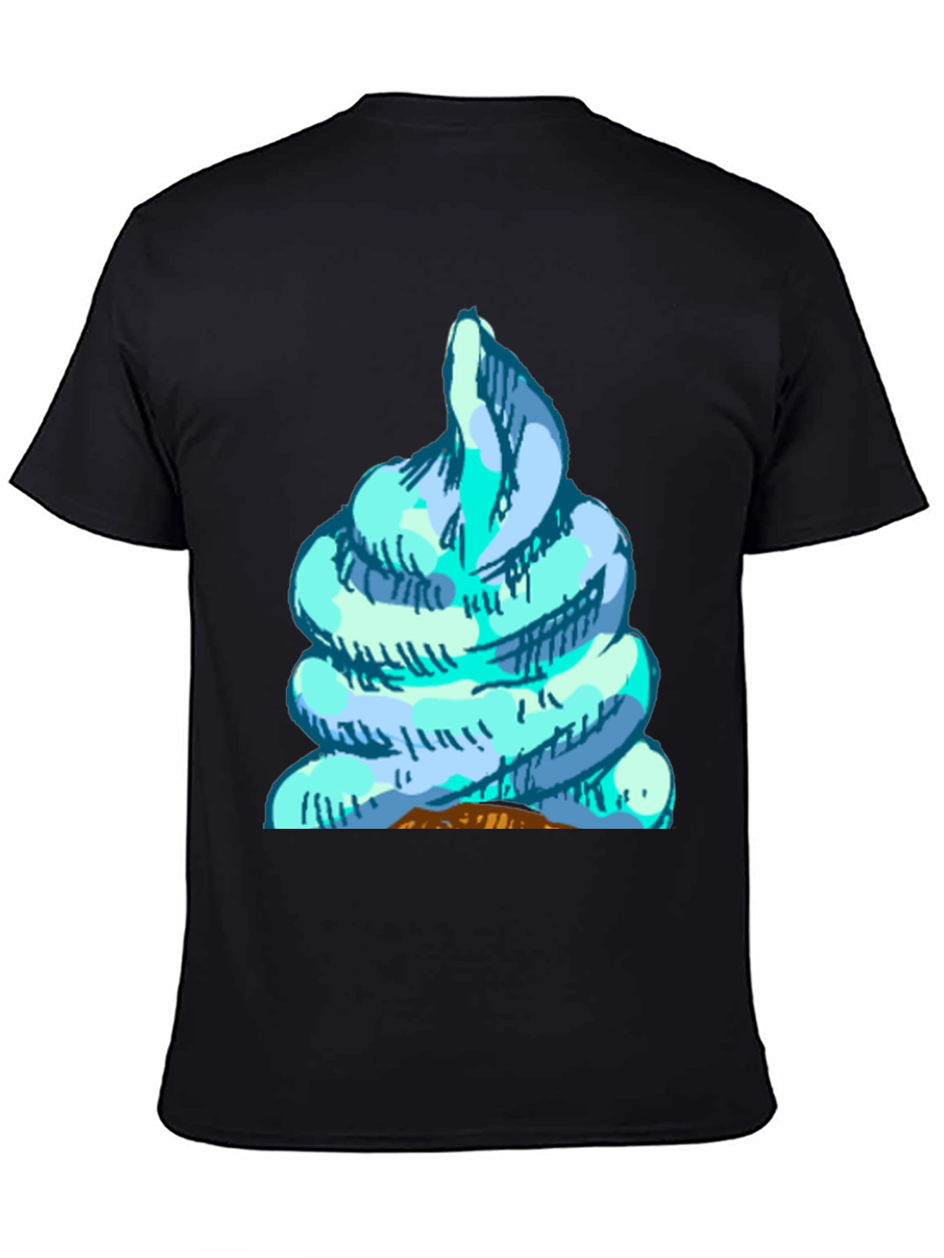 Black Fun Ice Cream Graphic Tee - Black Cotton Casual Shirt view 4