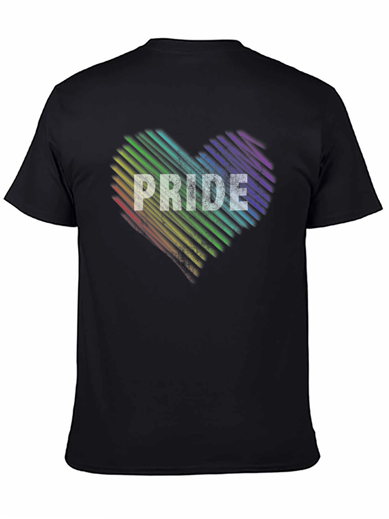 Black Pride Heart Graphic T-Shirt - LGBTQ+ Rainbow Tee view 4