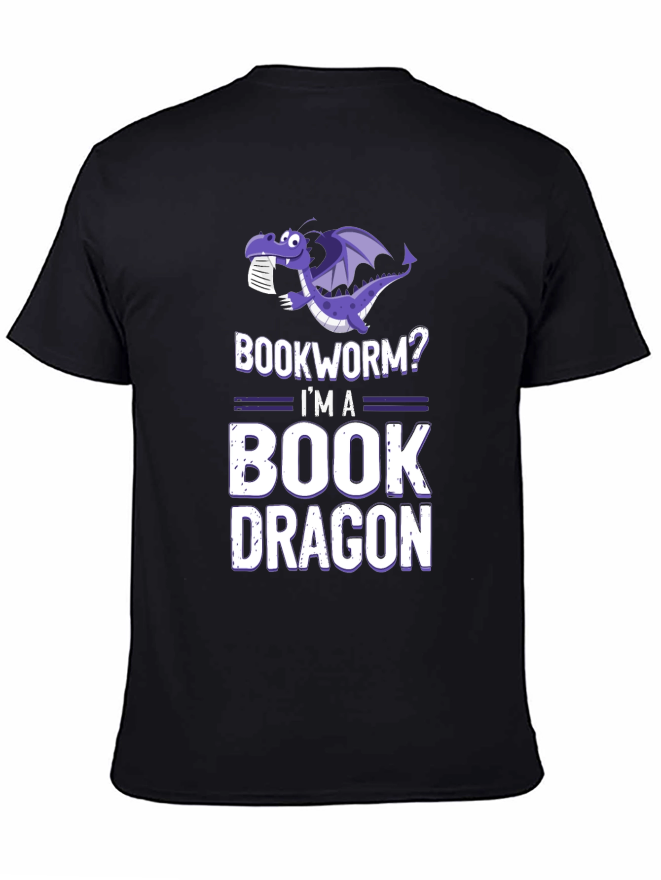 Black Bookworm? I'm a Book Dragon T-Shirt view 4