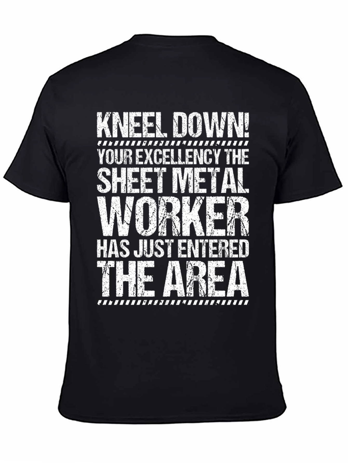 Black Kneel Down Sheet Metal Worker T-Shirt view 4