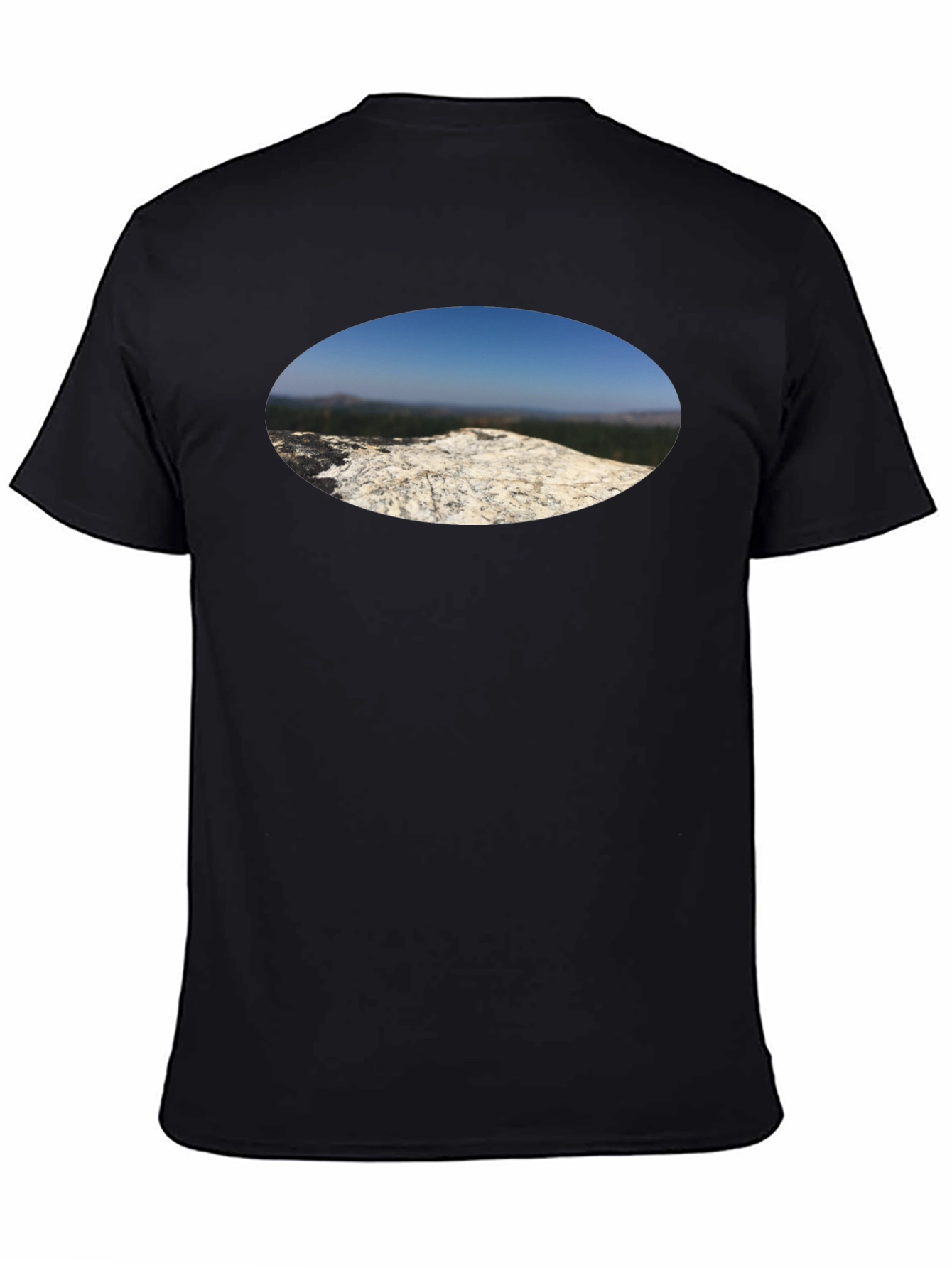 Black Nature View T-Shirt - Black Cotton Tee view 4