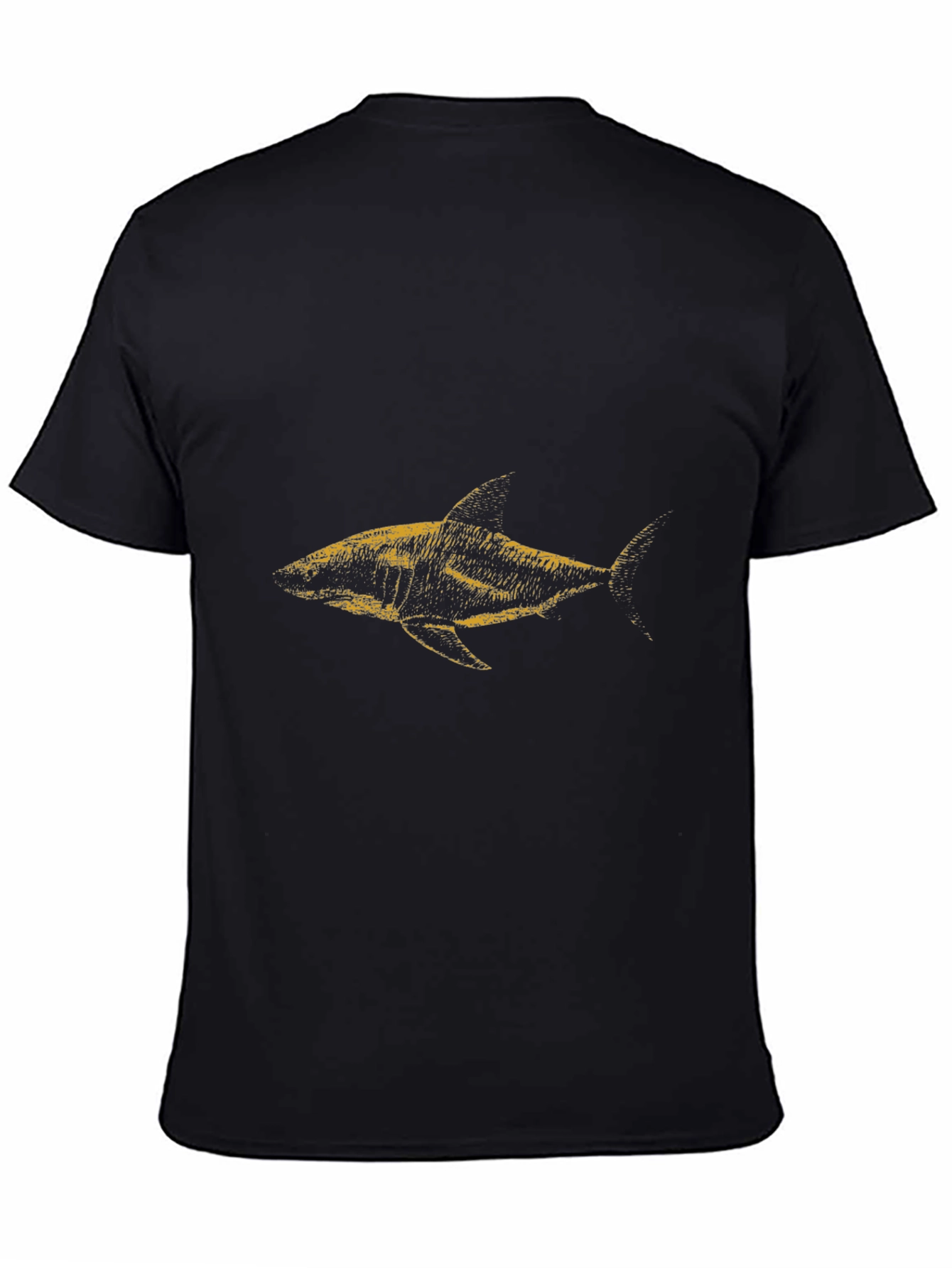 Black Black Shark Graphic T-Shirt - Men's Casual Tee view 4
