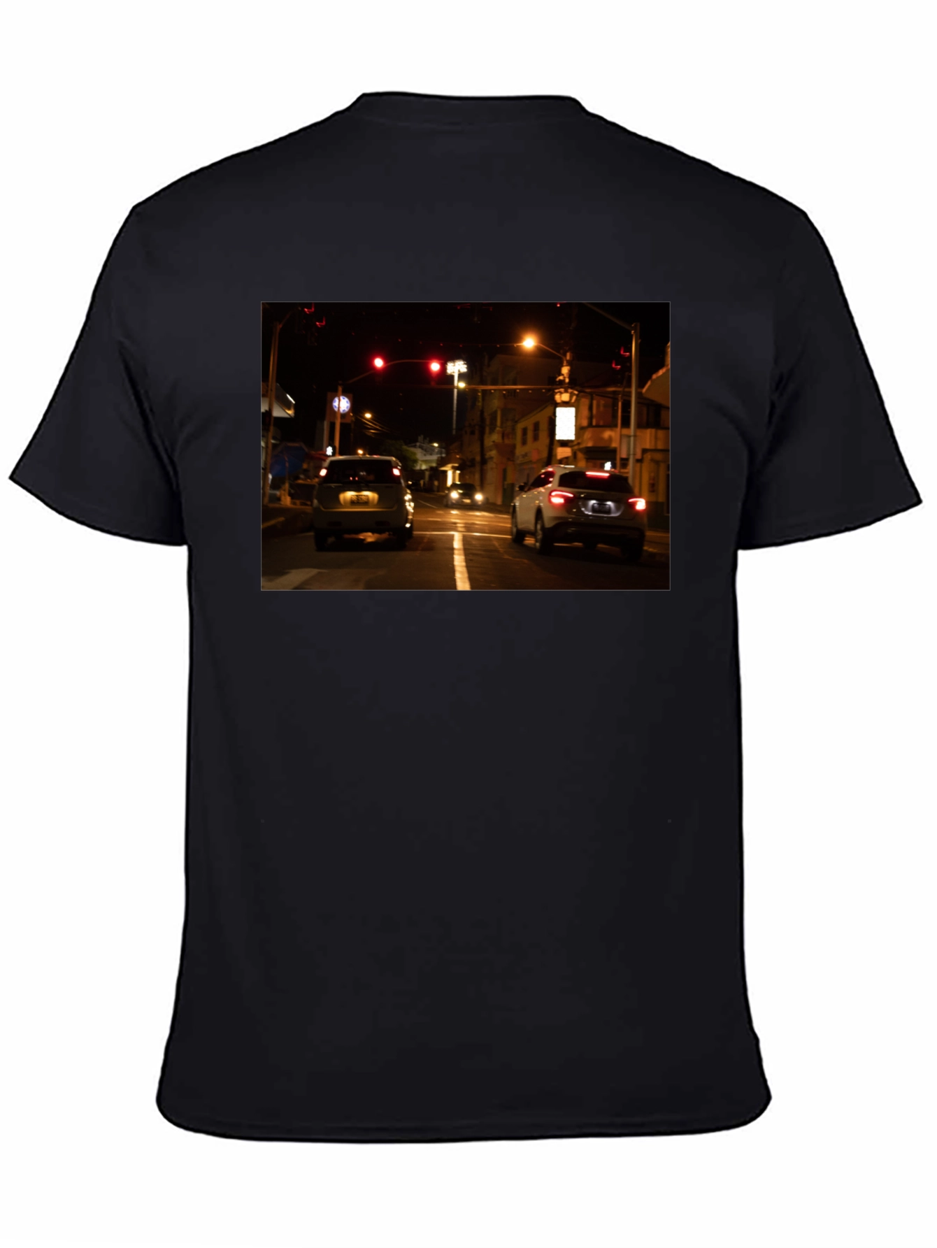 Black Night Drive Graphic Tee - Black Cotton Blend view 4
