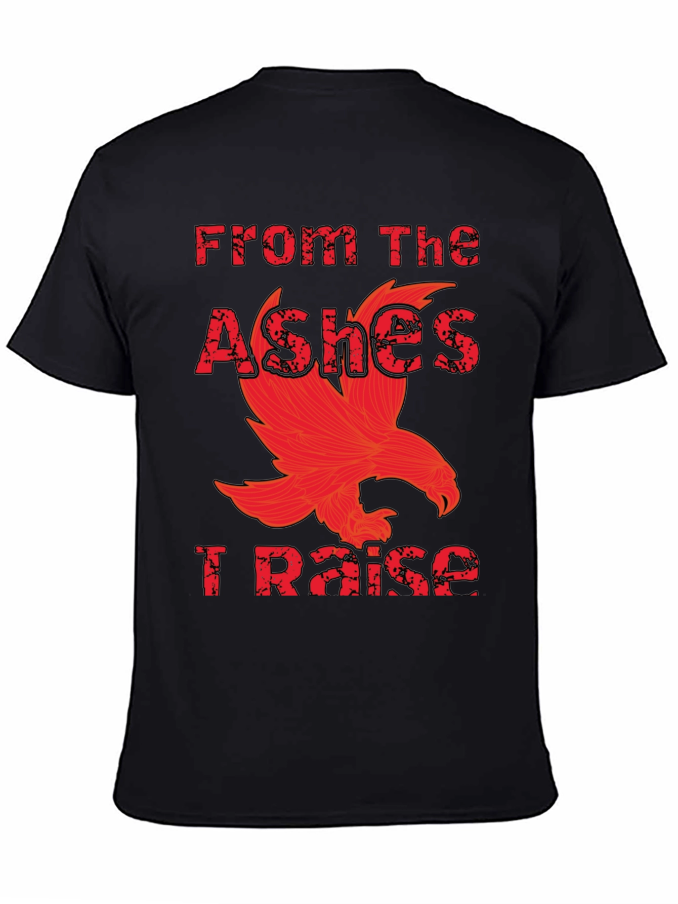 Black From The Ashes I Raise Phoenix Graphic T-Shirt view 4