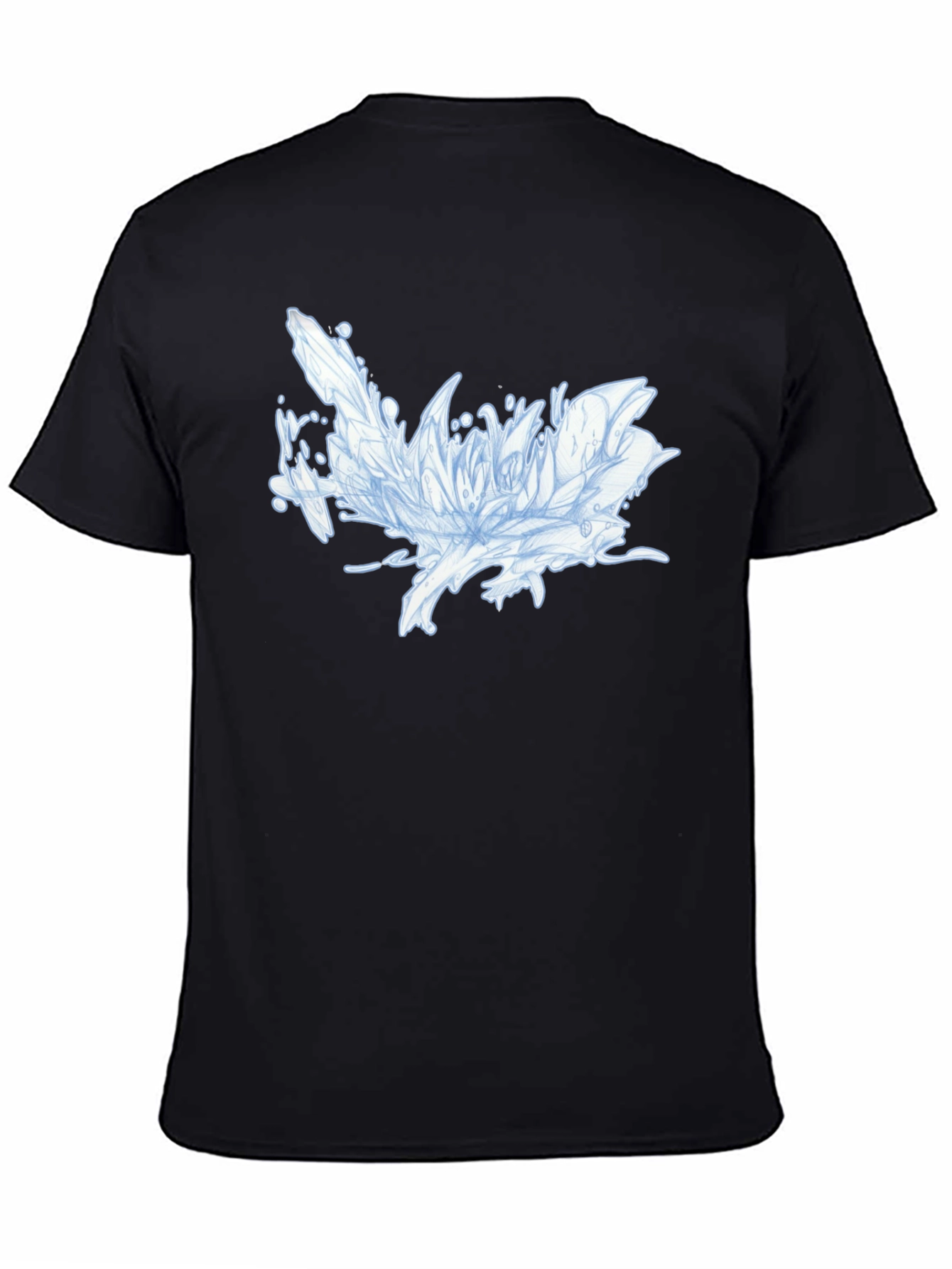 Black Abstract Floral Graphic Black T-Shirt view 4