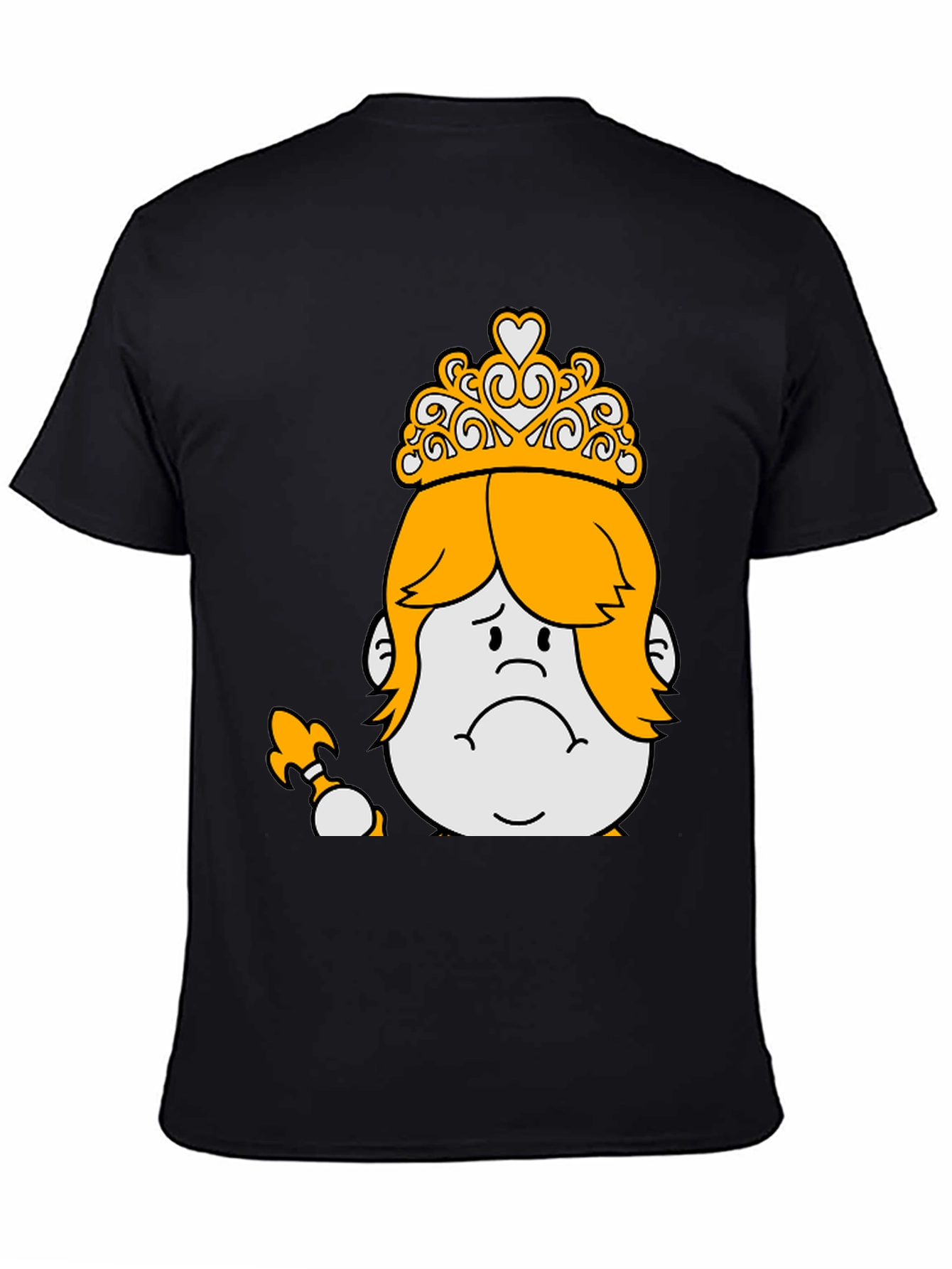 Black Sad Crowned Cartoon Tee view 4