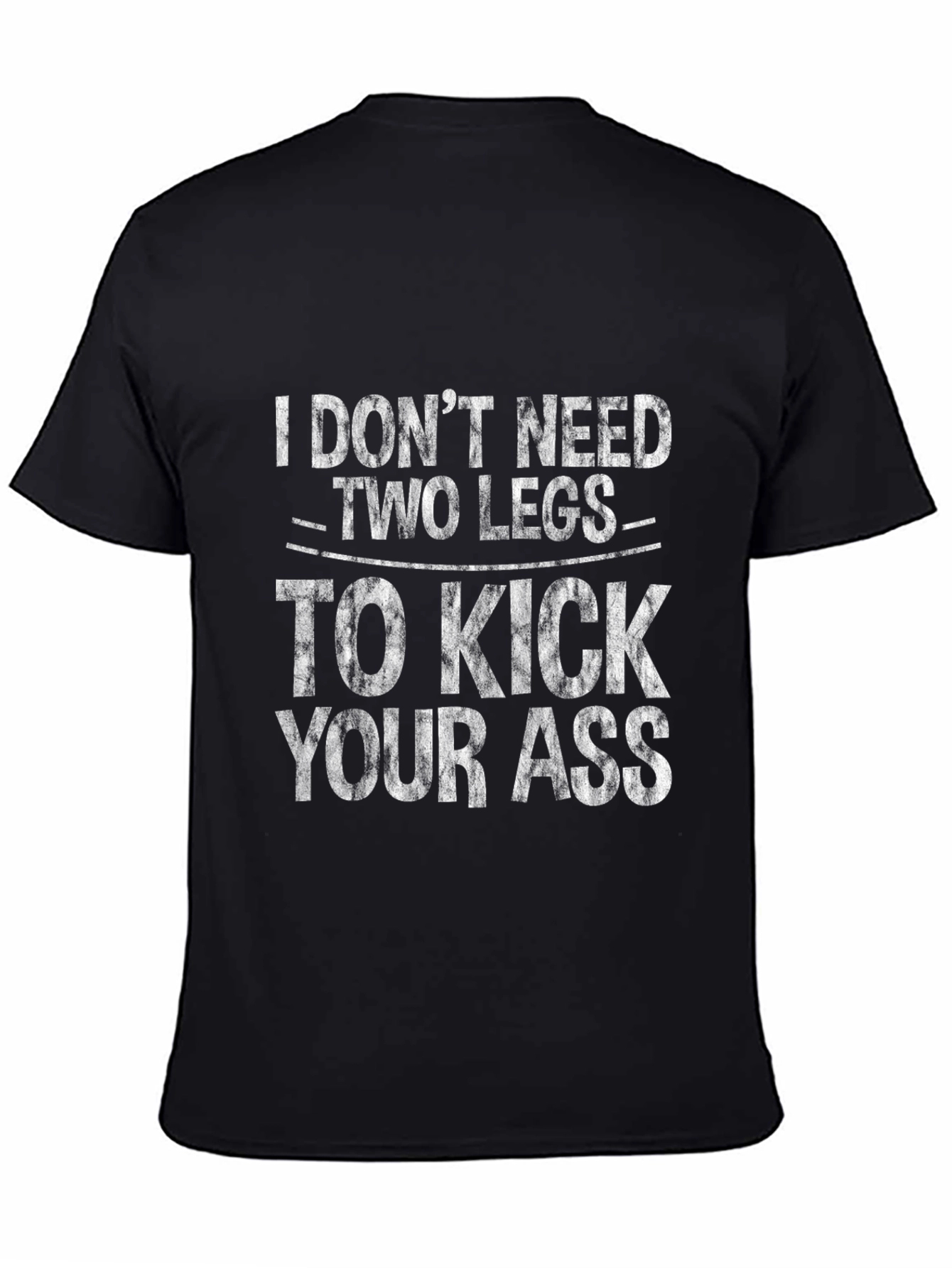Black Funny "I Don't Need Two Legs" Graphic Tee view 4