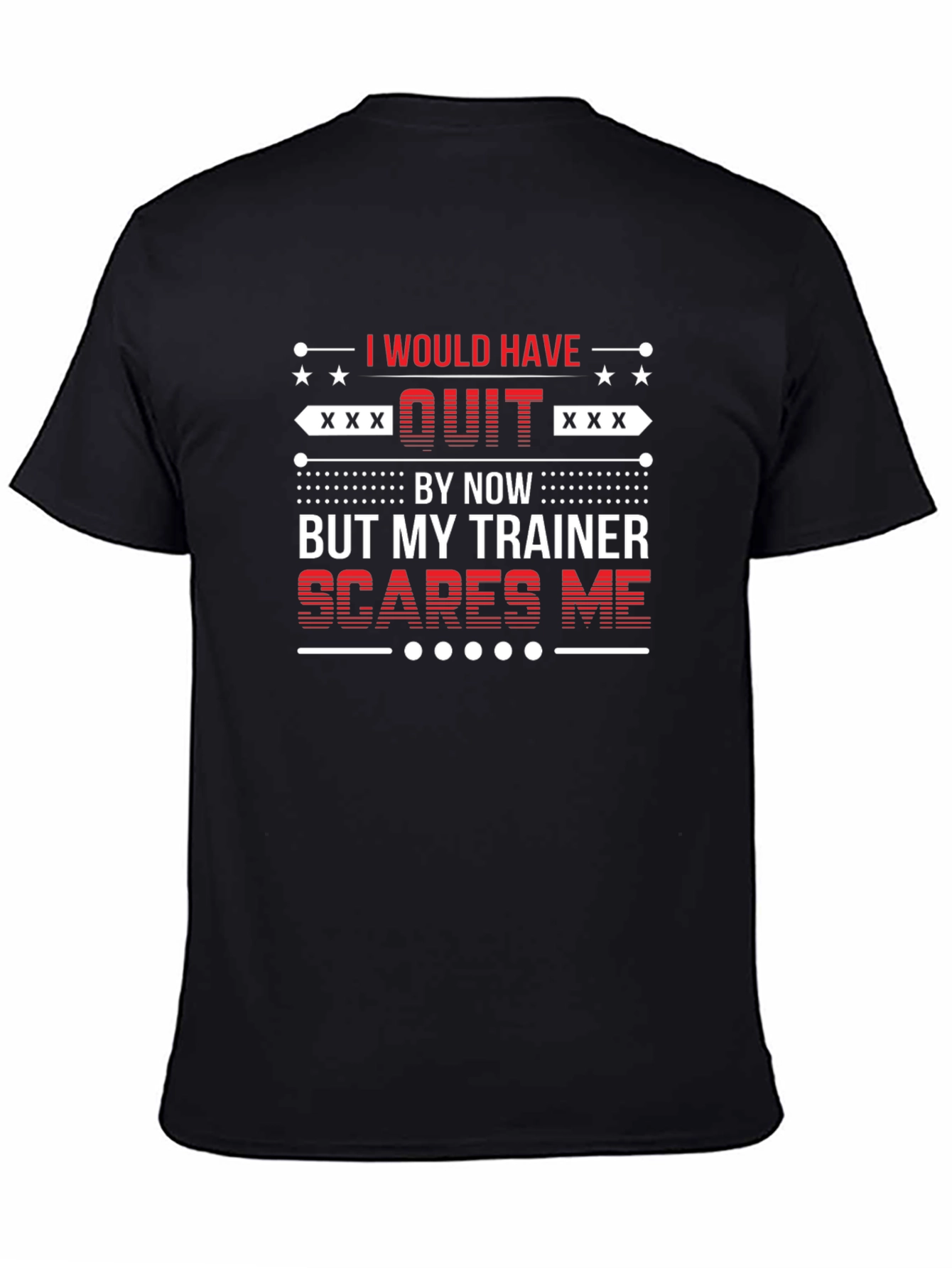 Black Trainer Scares Me Funny Workout T-Shirt view 4