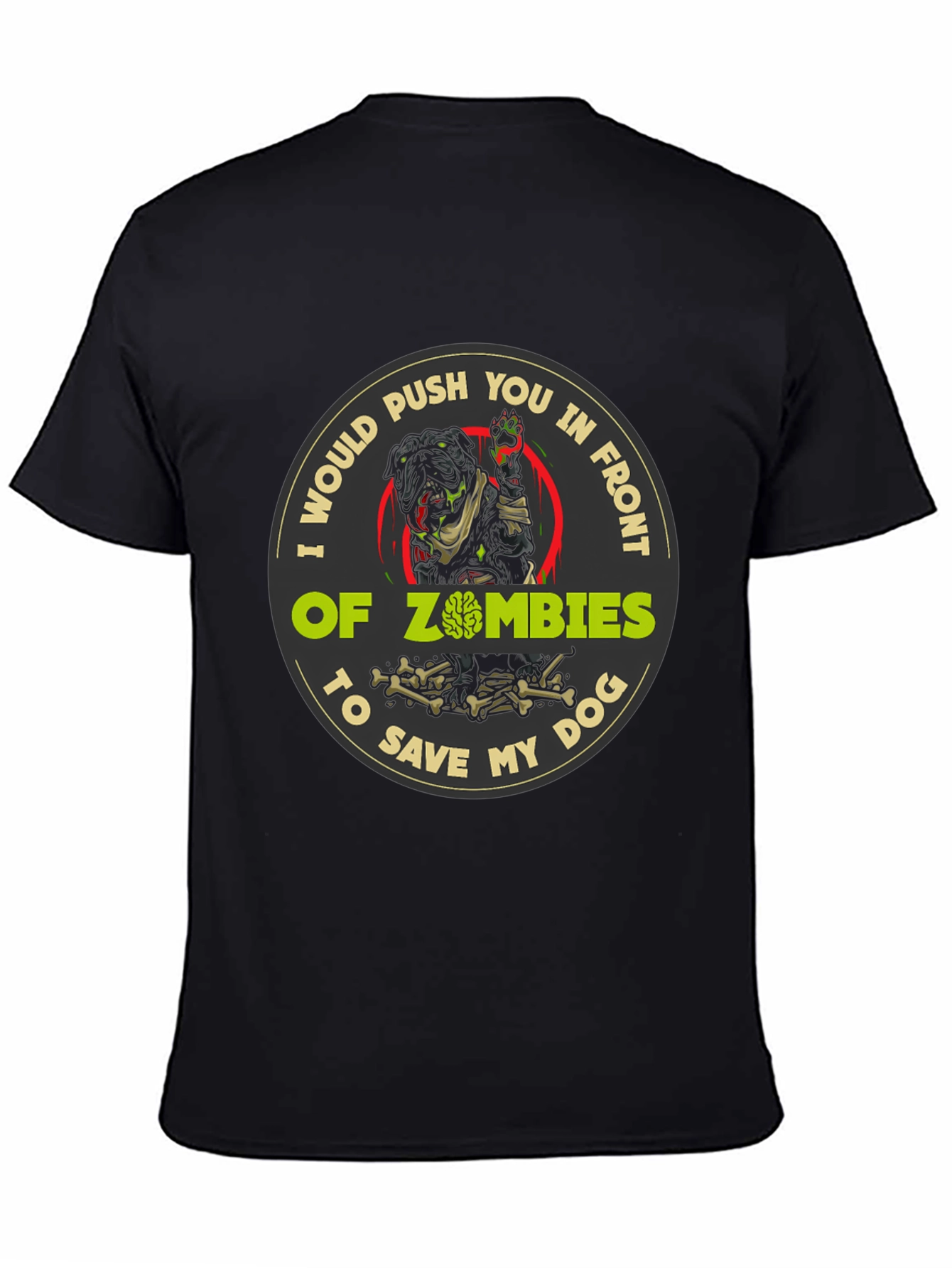 Black Zombie Dog T-Shirt - Save My Dog view 4
