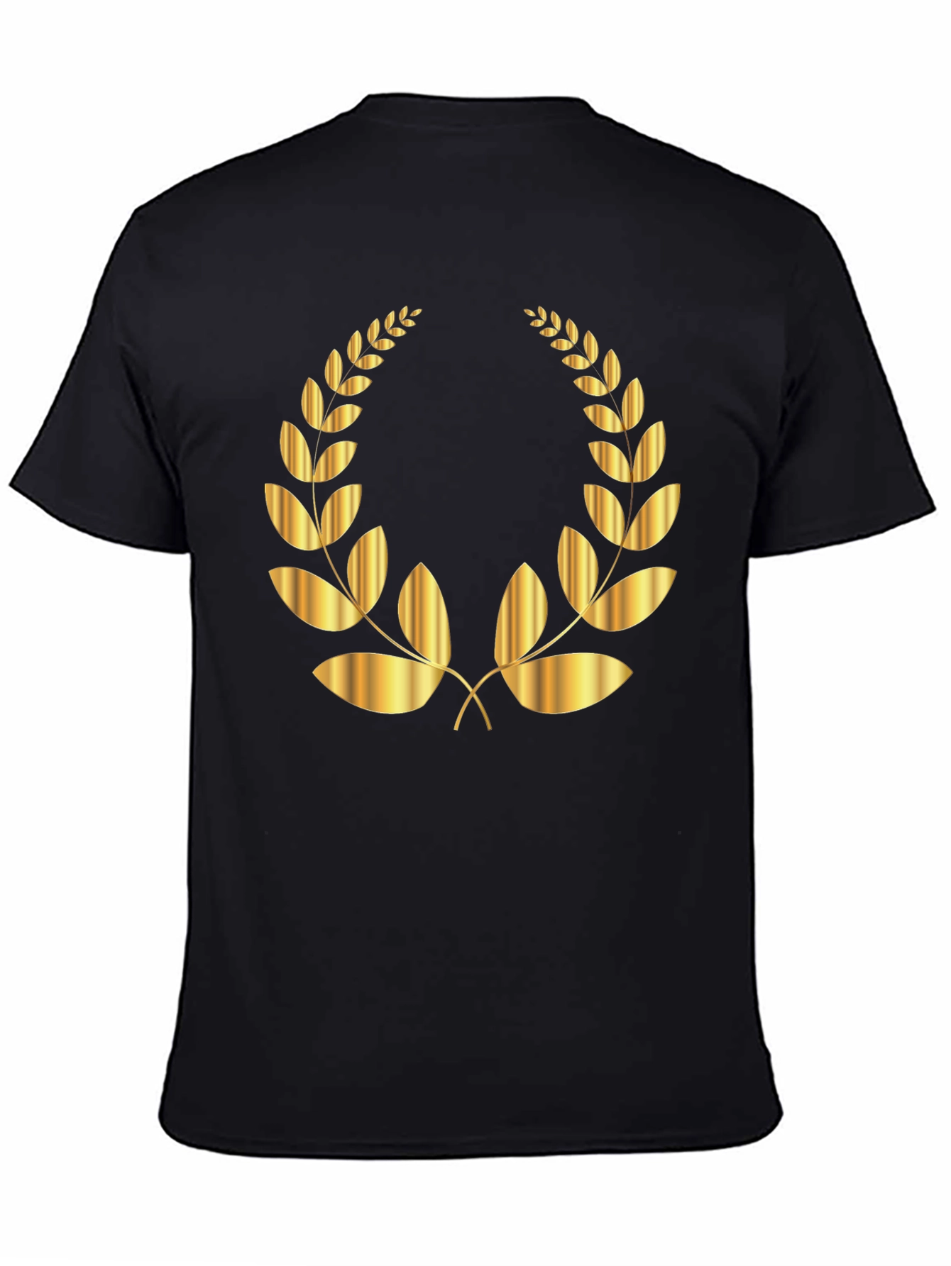 Black Golden Laurel Wreath Black T-Shirt view 4