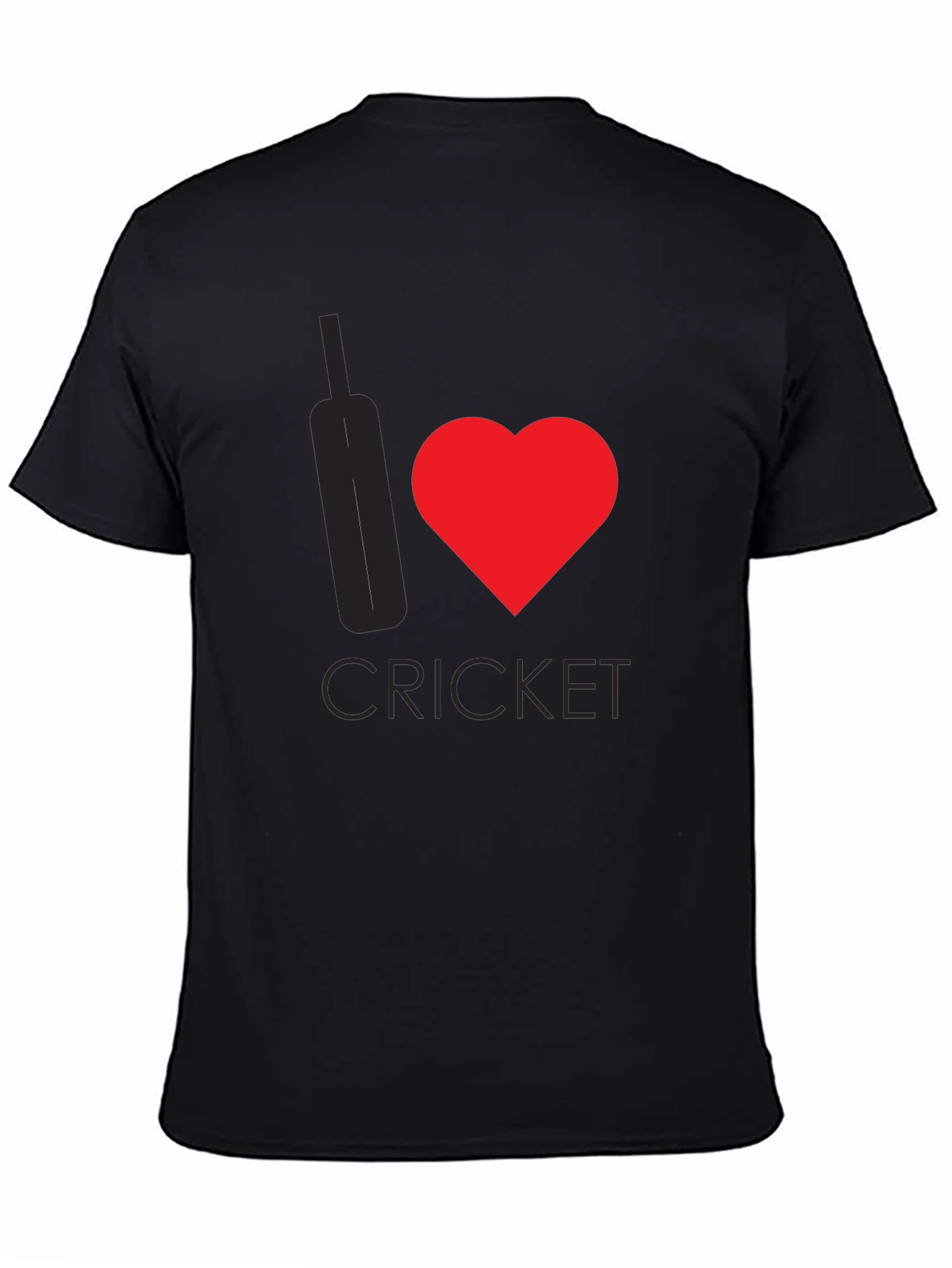 Black I Heart Cricket Black T-Shirt view 4