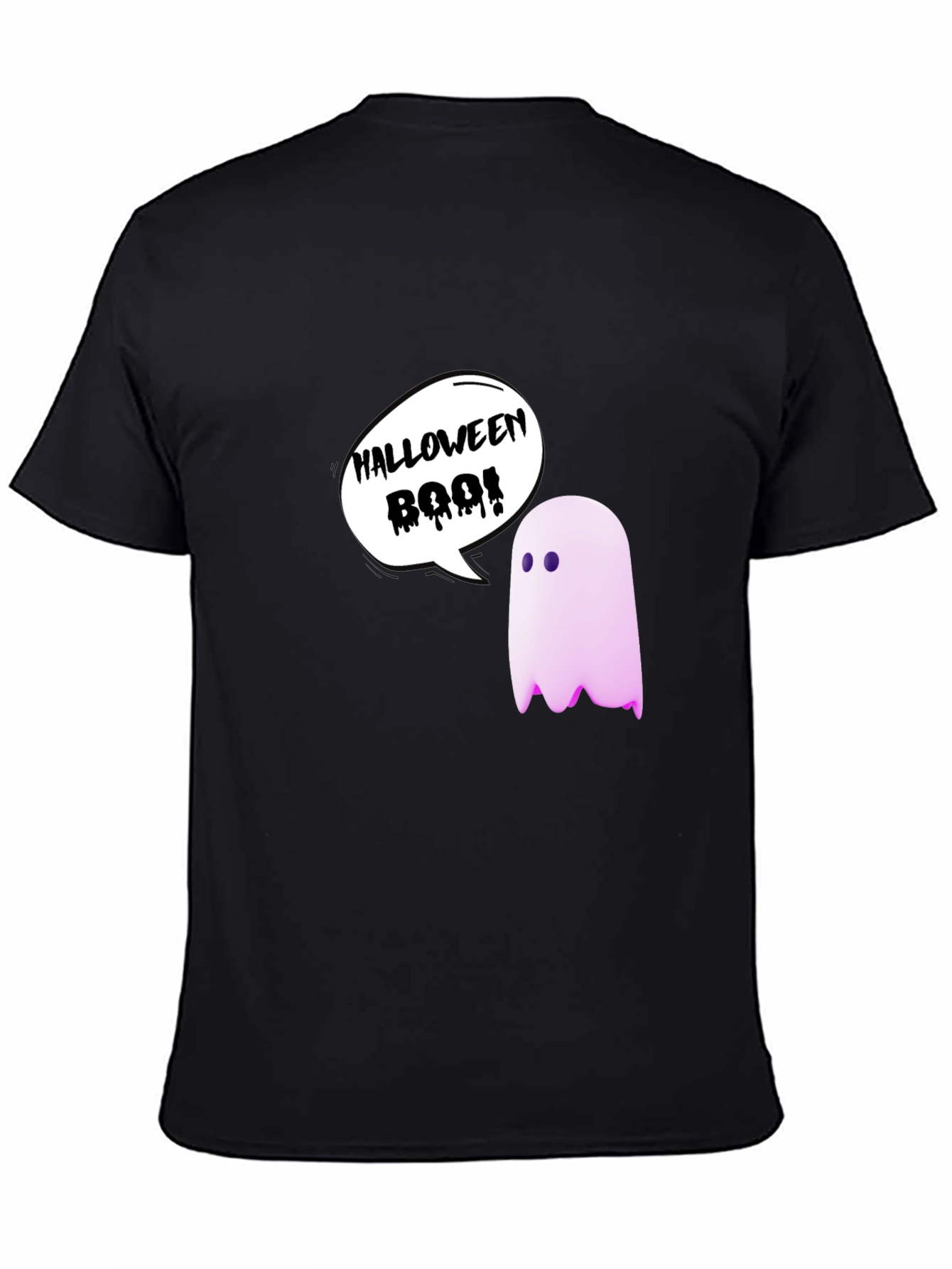 Black Halloween Ghost Boo! T-Shirt view 4