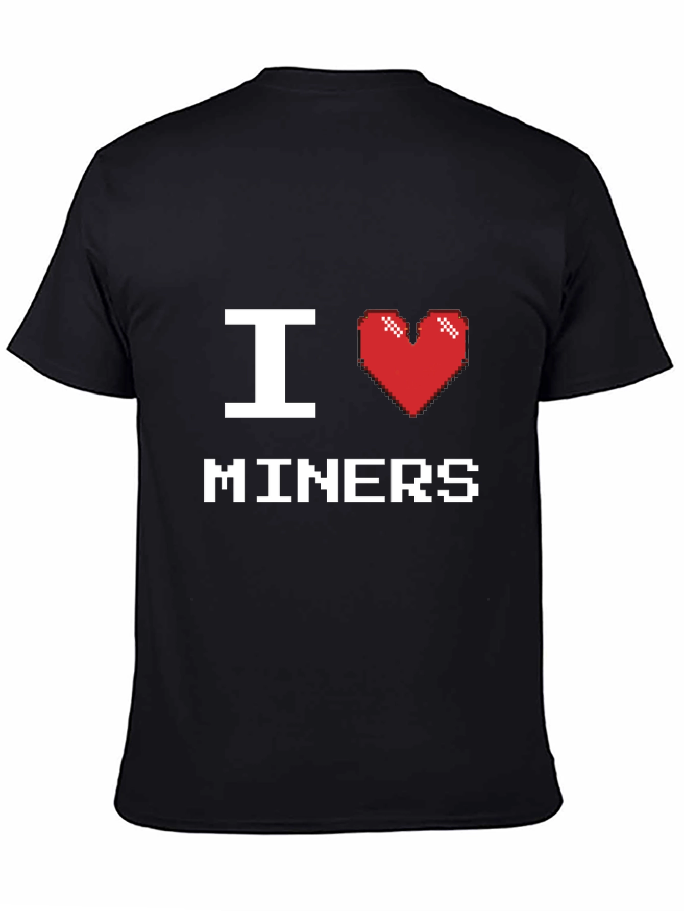 Black I Heart Miners T-Shirt - Black Cotton Tee view 4