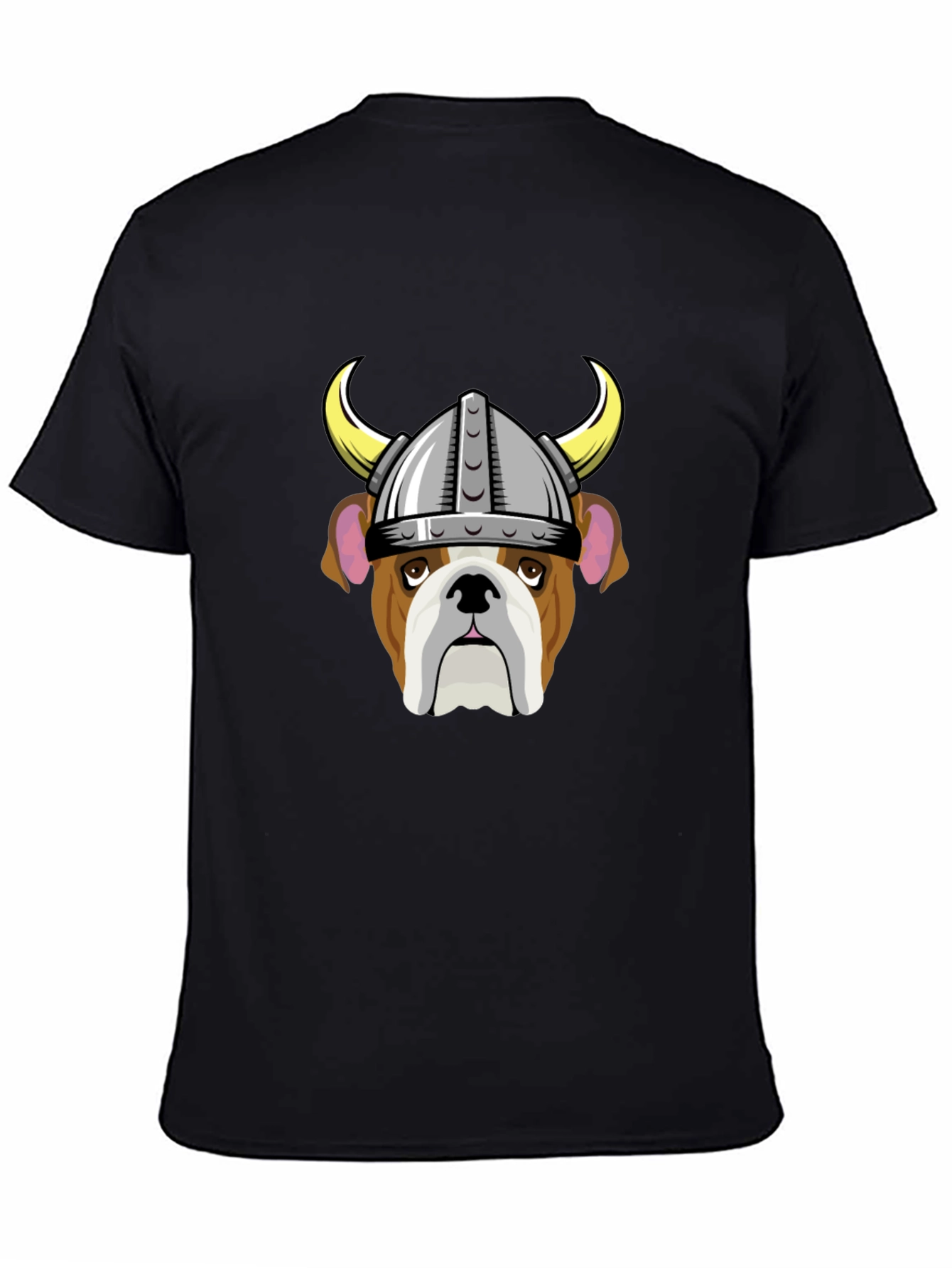 Black Bulldog Viking Helmet T-Shirt view 4