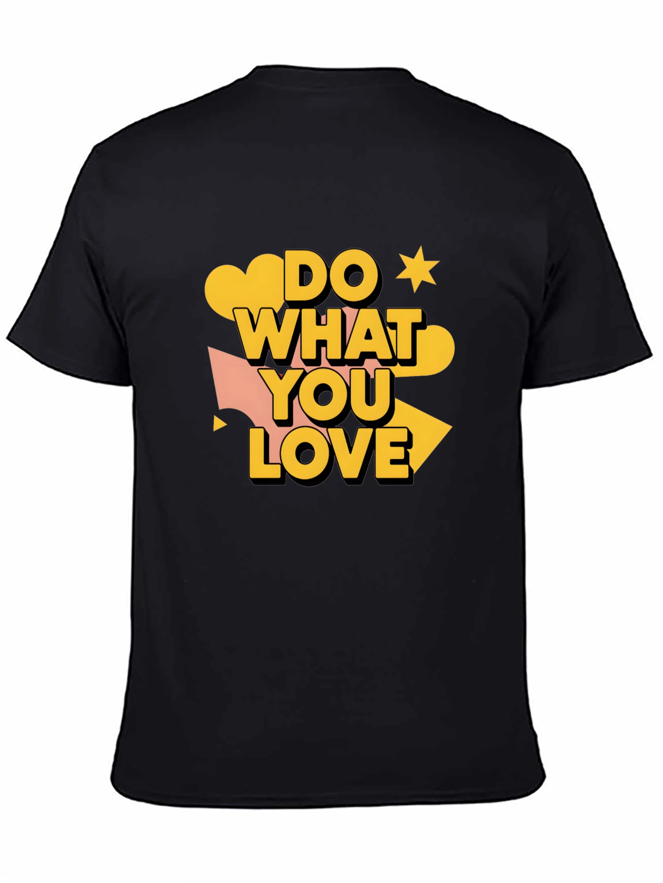 Black Do What You Love Graphic Tee - Stylish Men's Black T-Shirt view 4