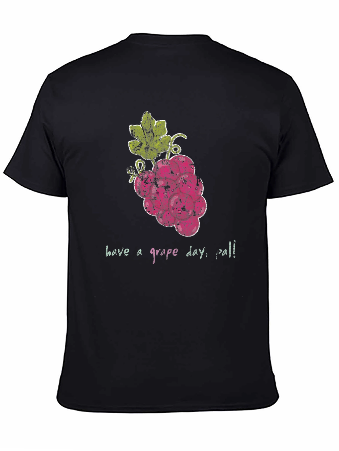 Black Have a Grape Day T-Shirt - Unique Fruit Graphic Tee view 4