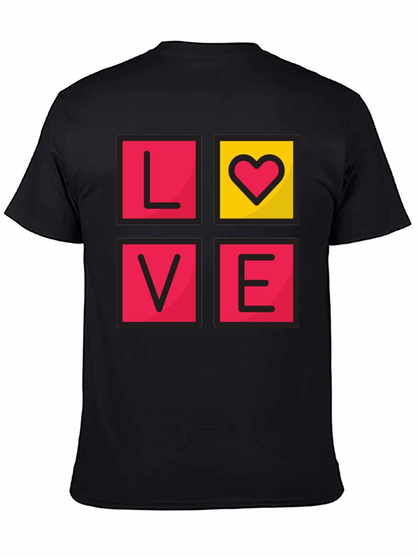 Black LOVE Graphic Tee - Men's Black T-Shirt view 4