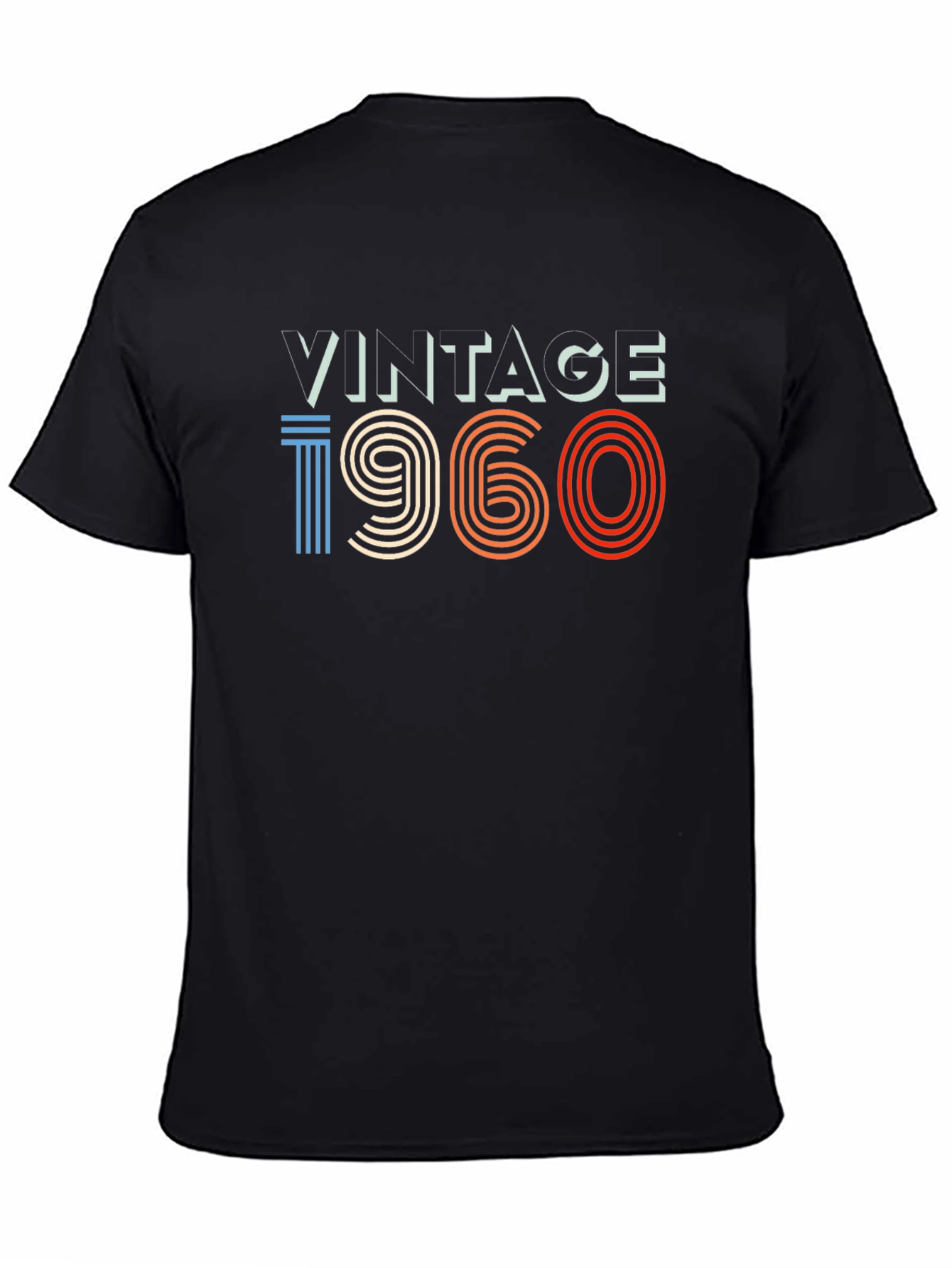 Black Vintage 1960 Retro T-Shirt view 4