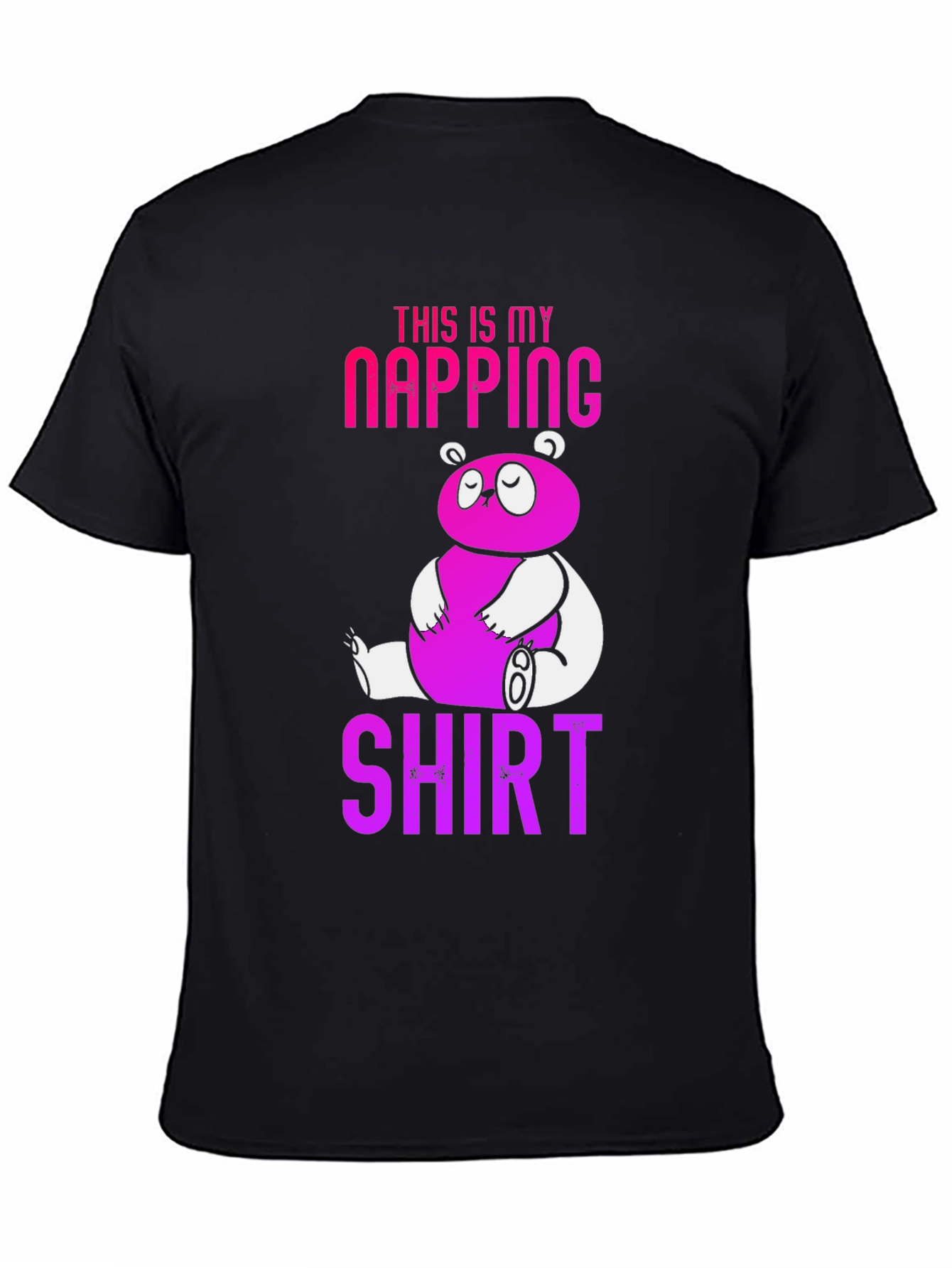 Black Napping Shirt - Funny Panda Graphic Tee view 4