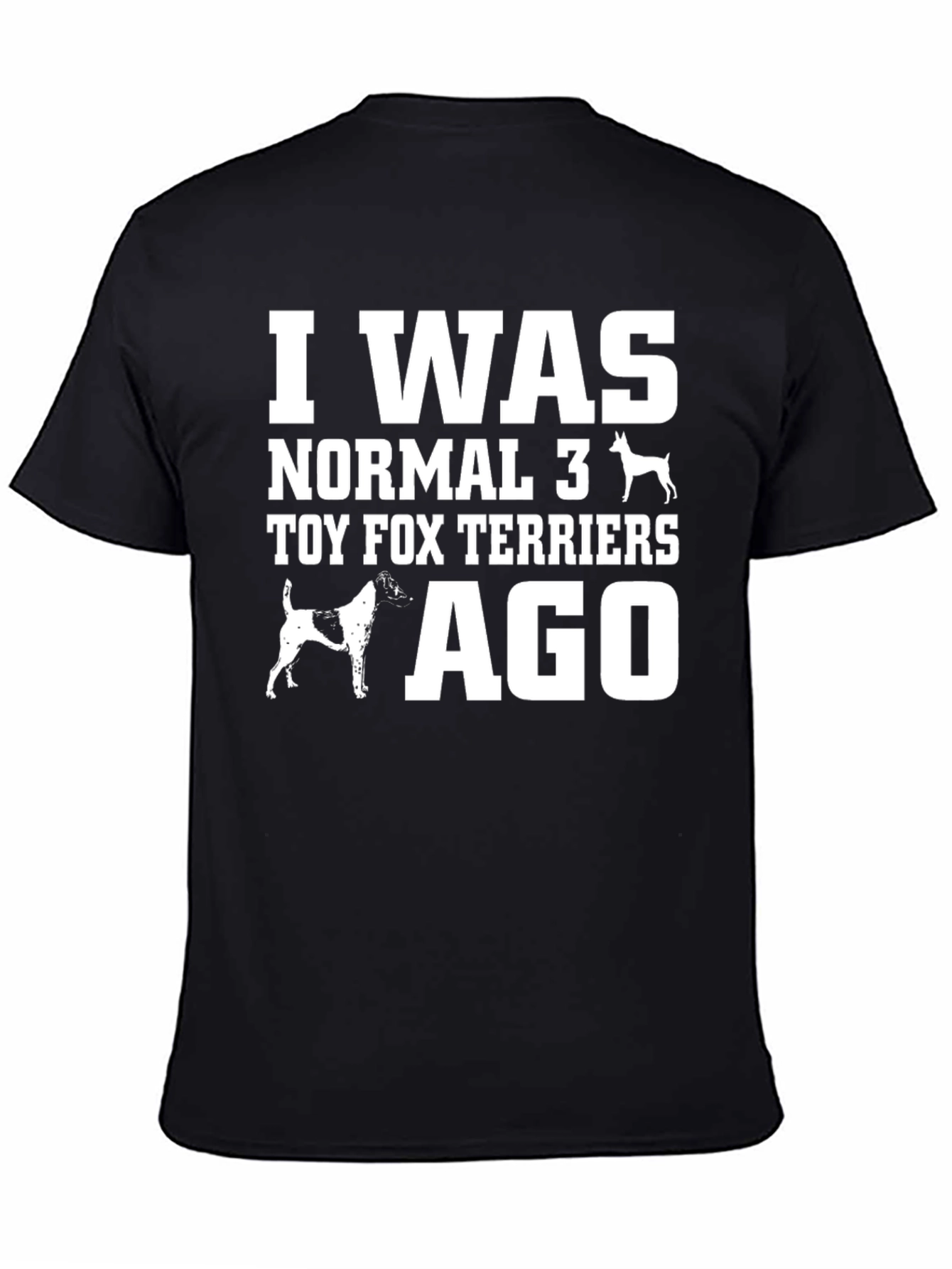 Black Funny Toy Fox Terrier Graphic Tee Shirt view 4