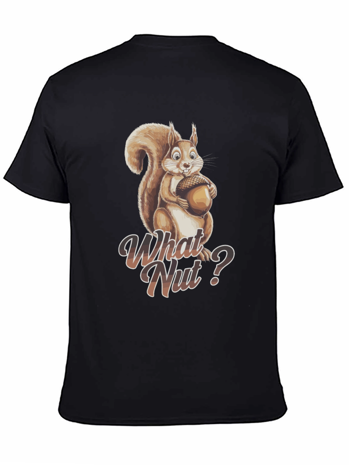 Black What Nut? Squirrel Graphic Tee - Unisex view 4