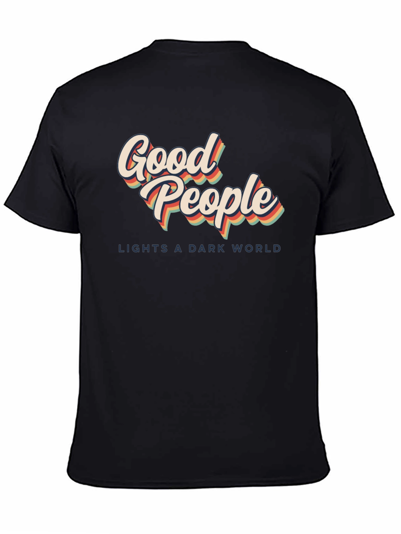 Black Good People Retro Graphic T-Shirt - Lights A Dark World view 4
