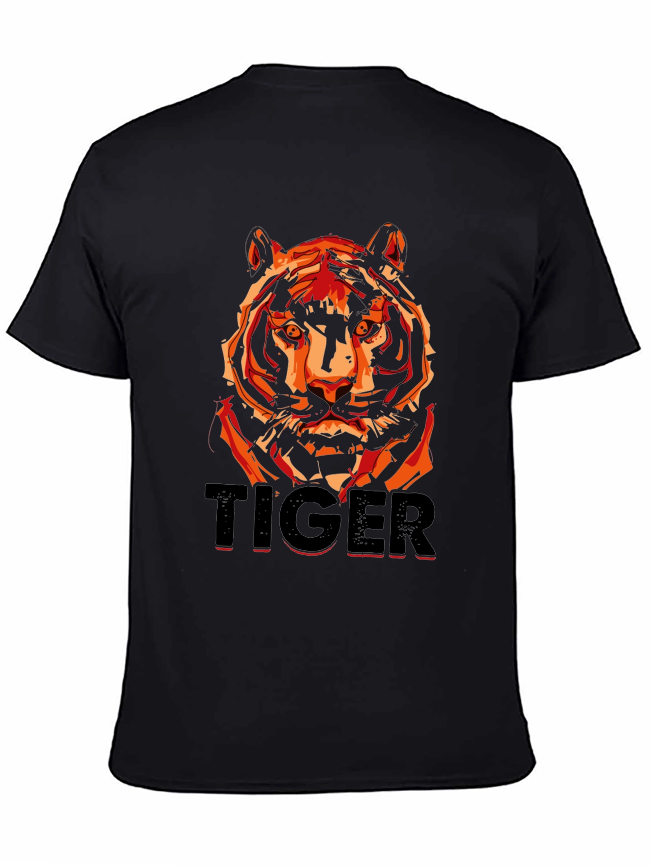 Black Tiger Graphic T-Shirt - Men's Black Tee view 4