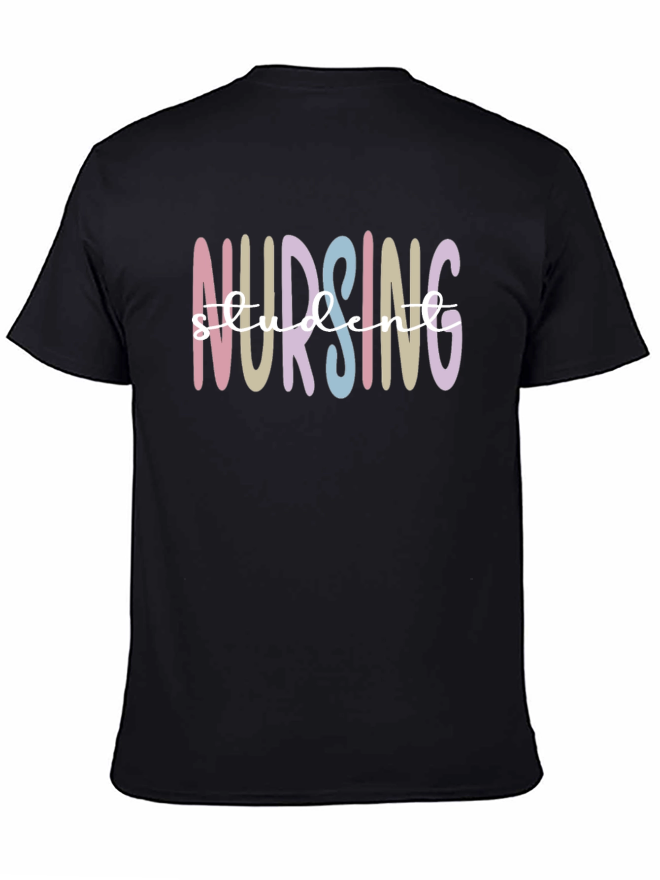 Black Nursing Student T-Shirt - Colorful Design view 4