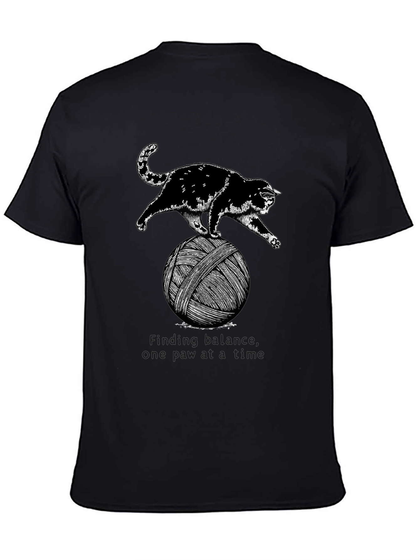 Black Cat Balancing Act T-Shirt view 4