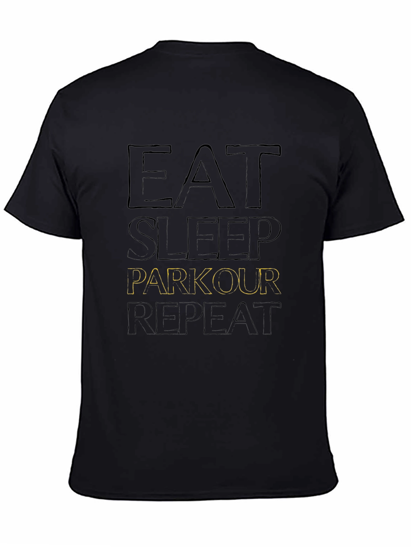 Black Eat Sleep Parkour Repeat Black T-Shirt view 4