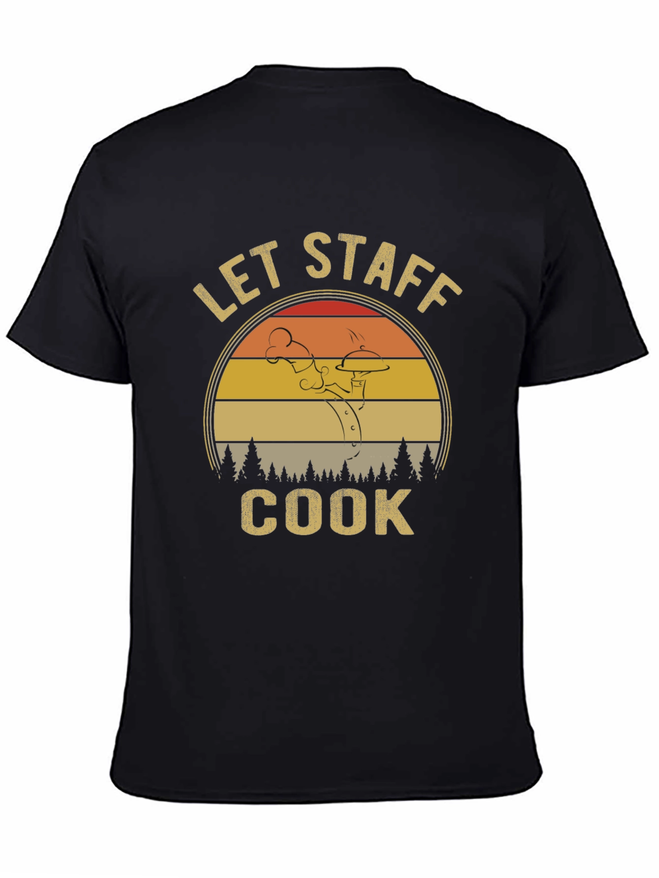 Black Let Staff Cook T-Shirt - Retro Chef Design view 4