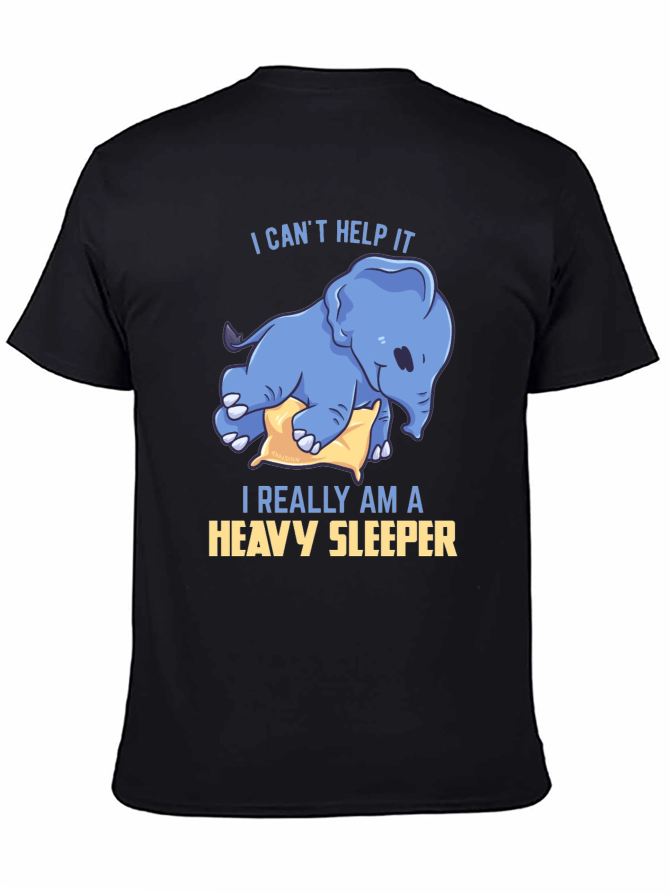 Black Heavy Sleeper Elephant Graphic T-Shirt view 4