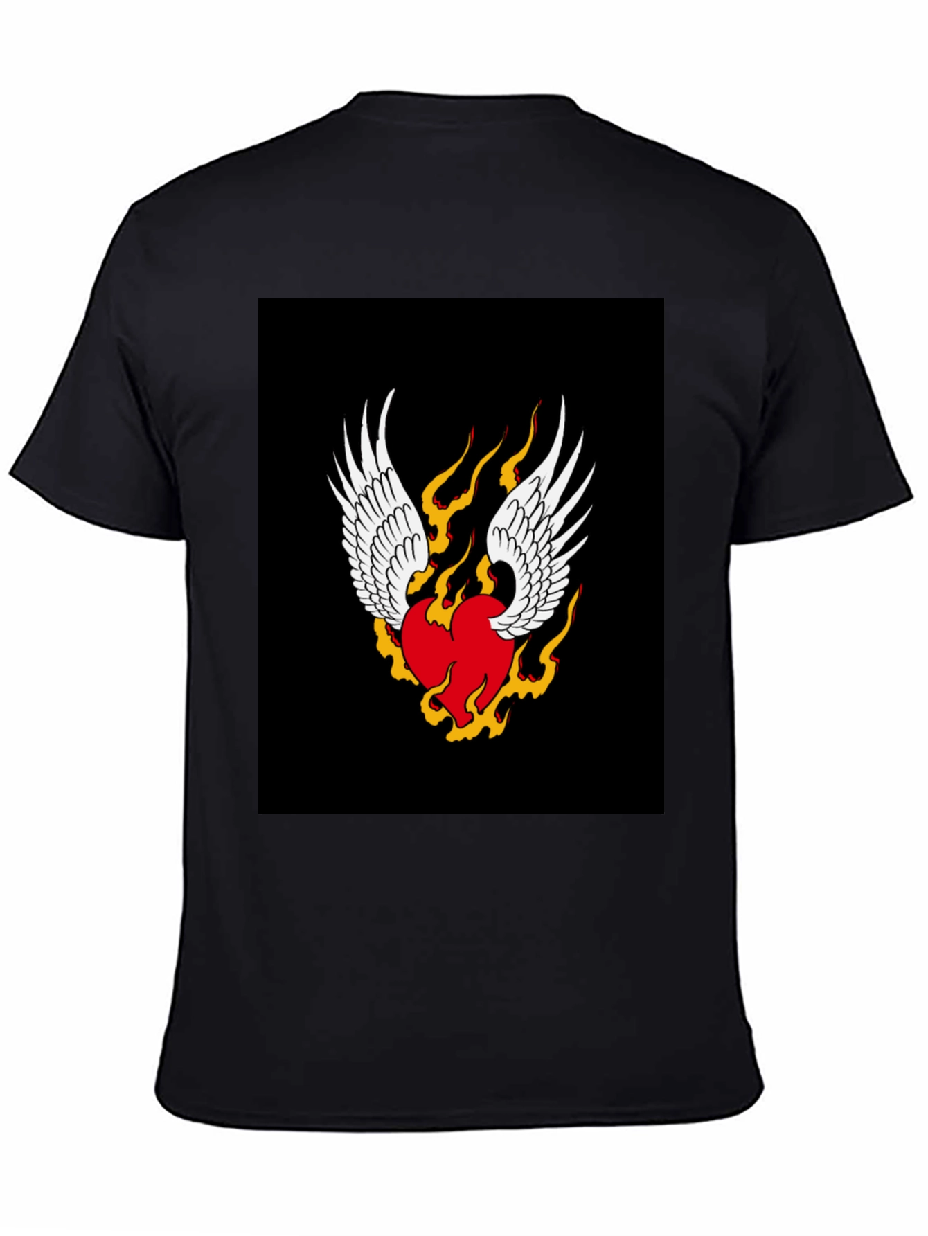 Black Winged Heart Graphic T-Shirt - Classic Black view 4