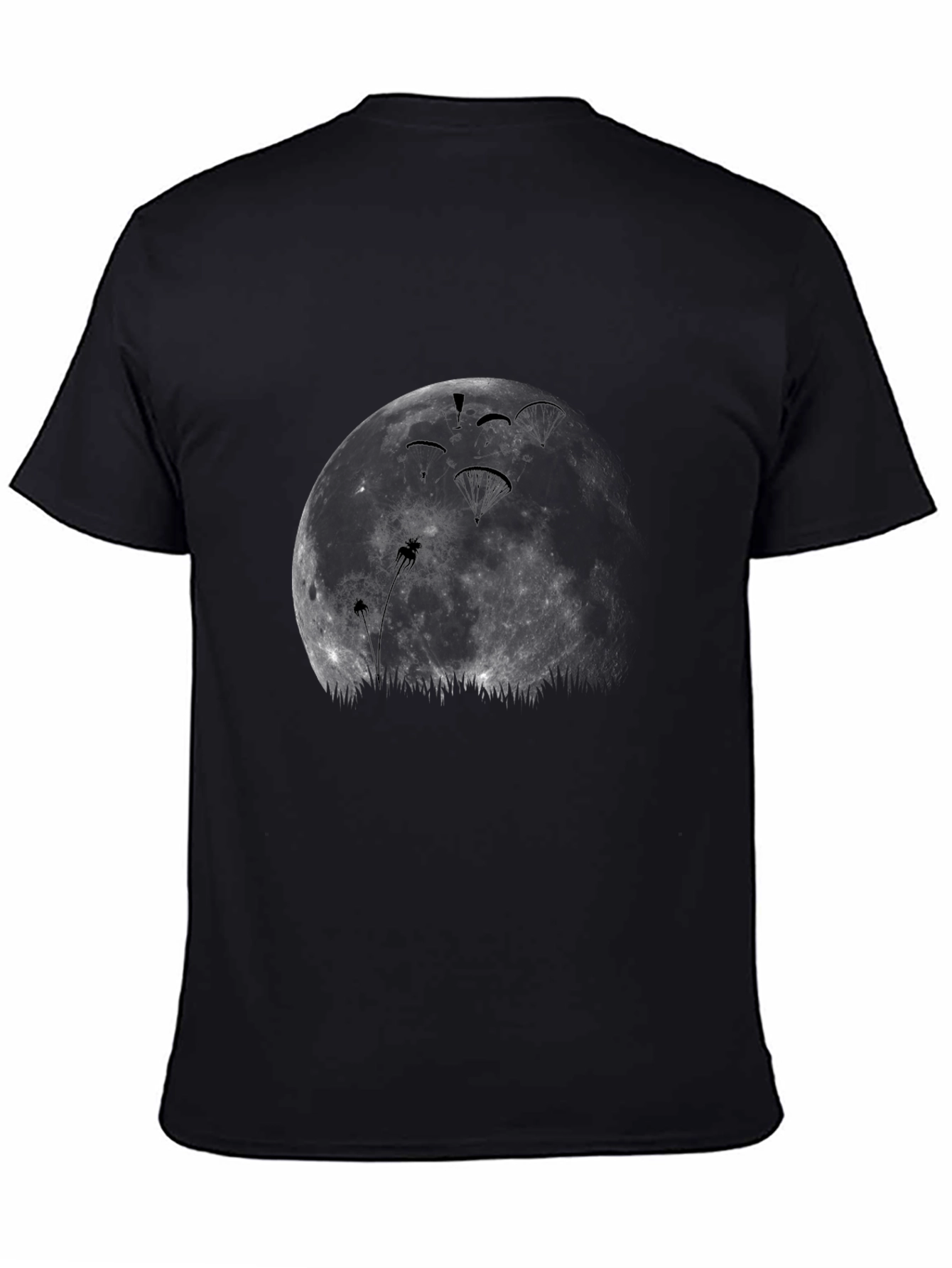 Black Moonlight Paragliding Black T-Shirt view 4