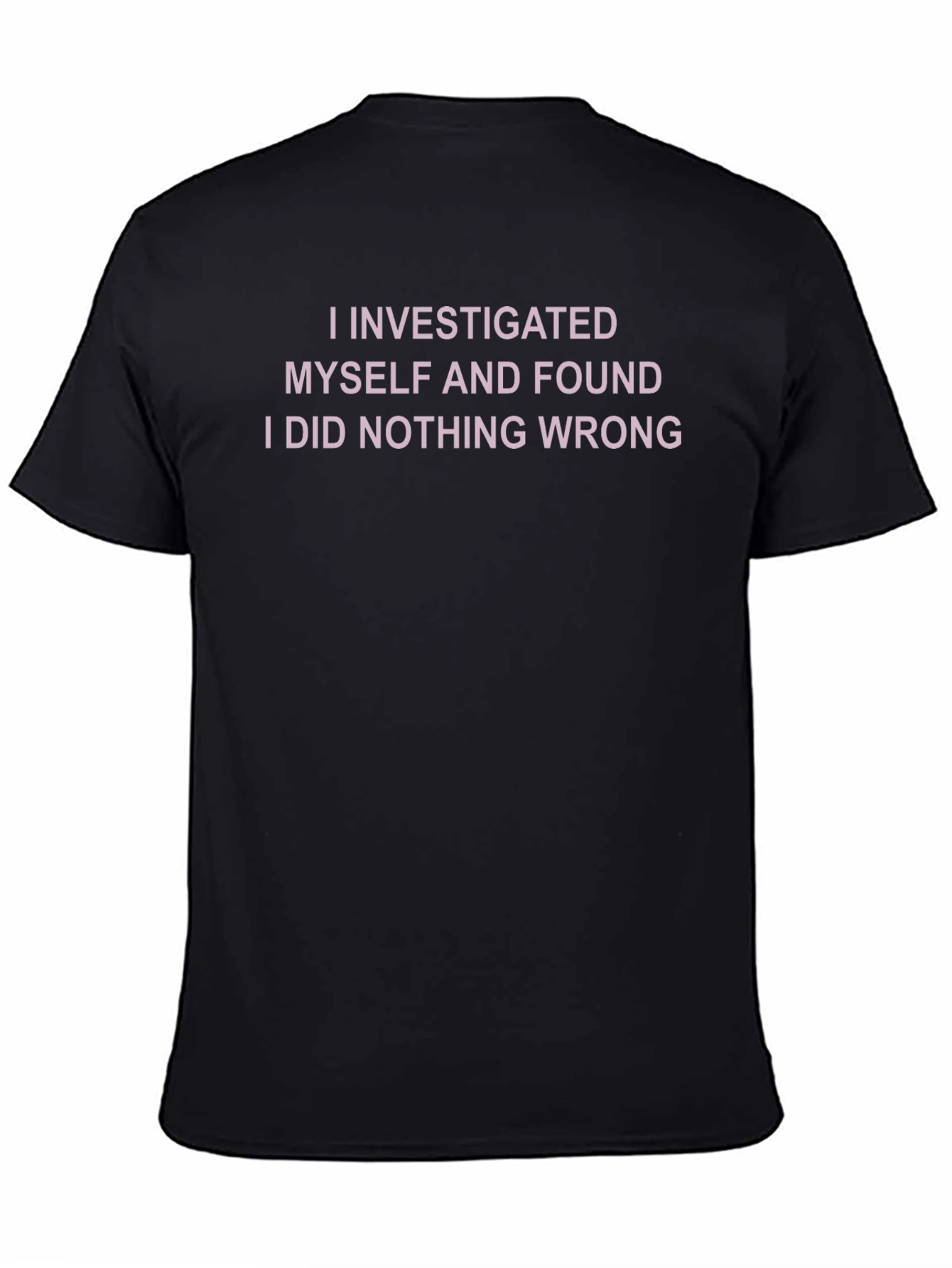 Black Funny "I Did Nothing Wrong" Graphic T-Shirt view 4