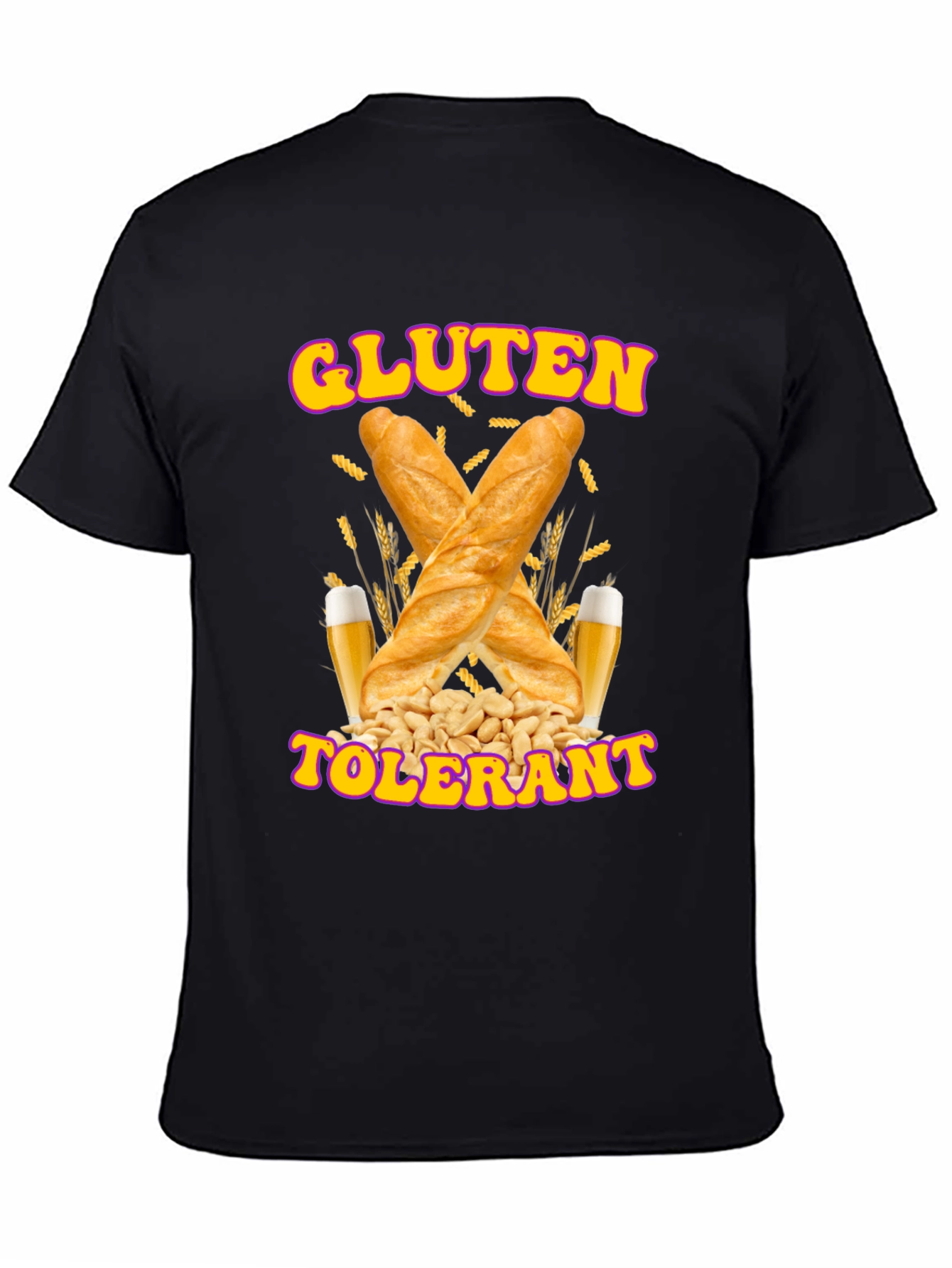 Black Gluten Tolerant Graphic Tee - Novelty T-Shirt view 4