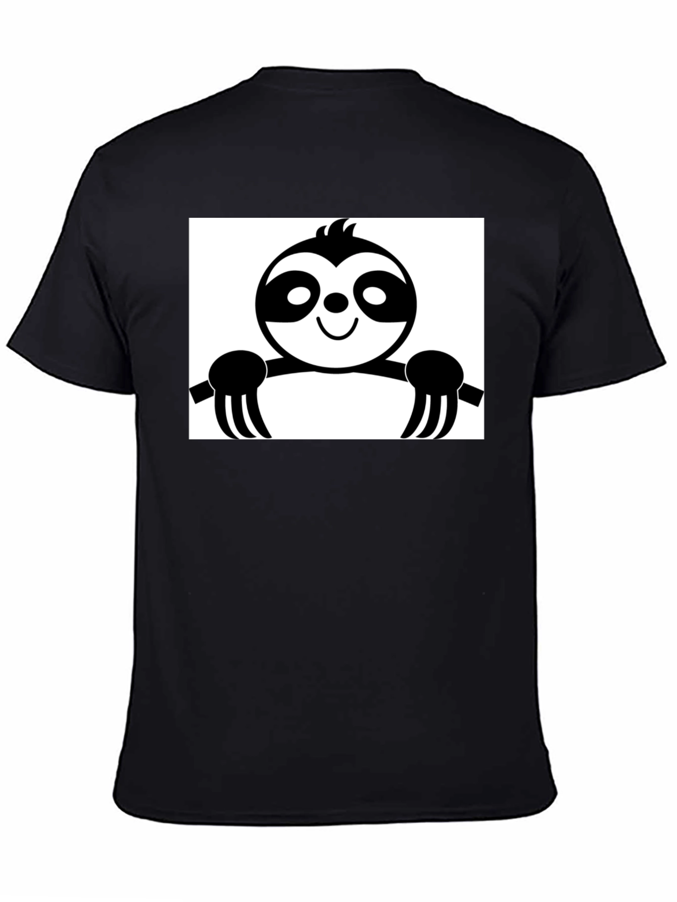 Black Sloth Graphic Tee - Black Cotton Casual Shirt view 4