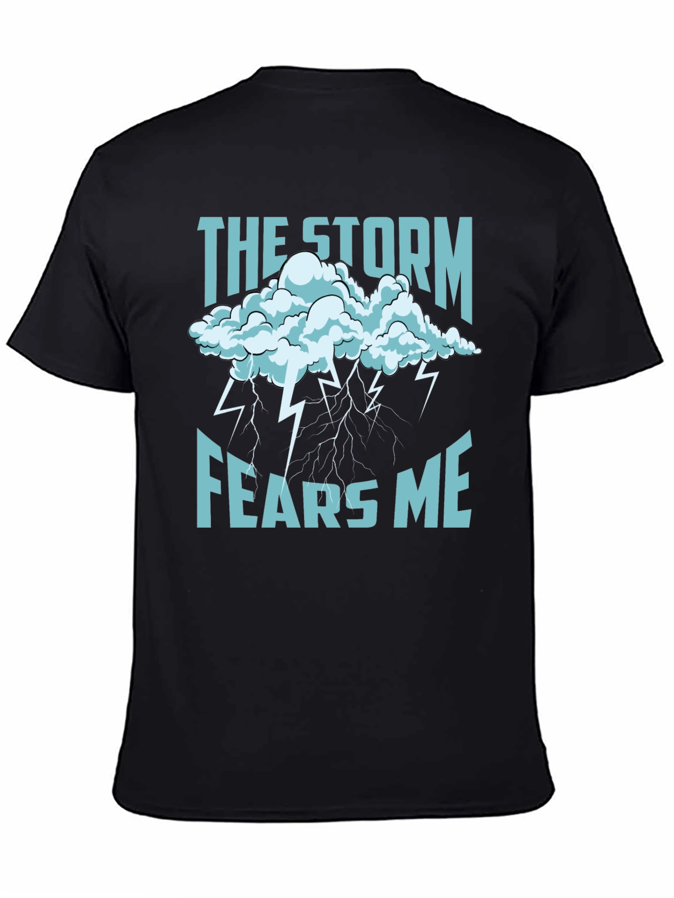 Black Storm Fears Me Graphic T-Shirt - Black view 4