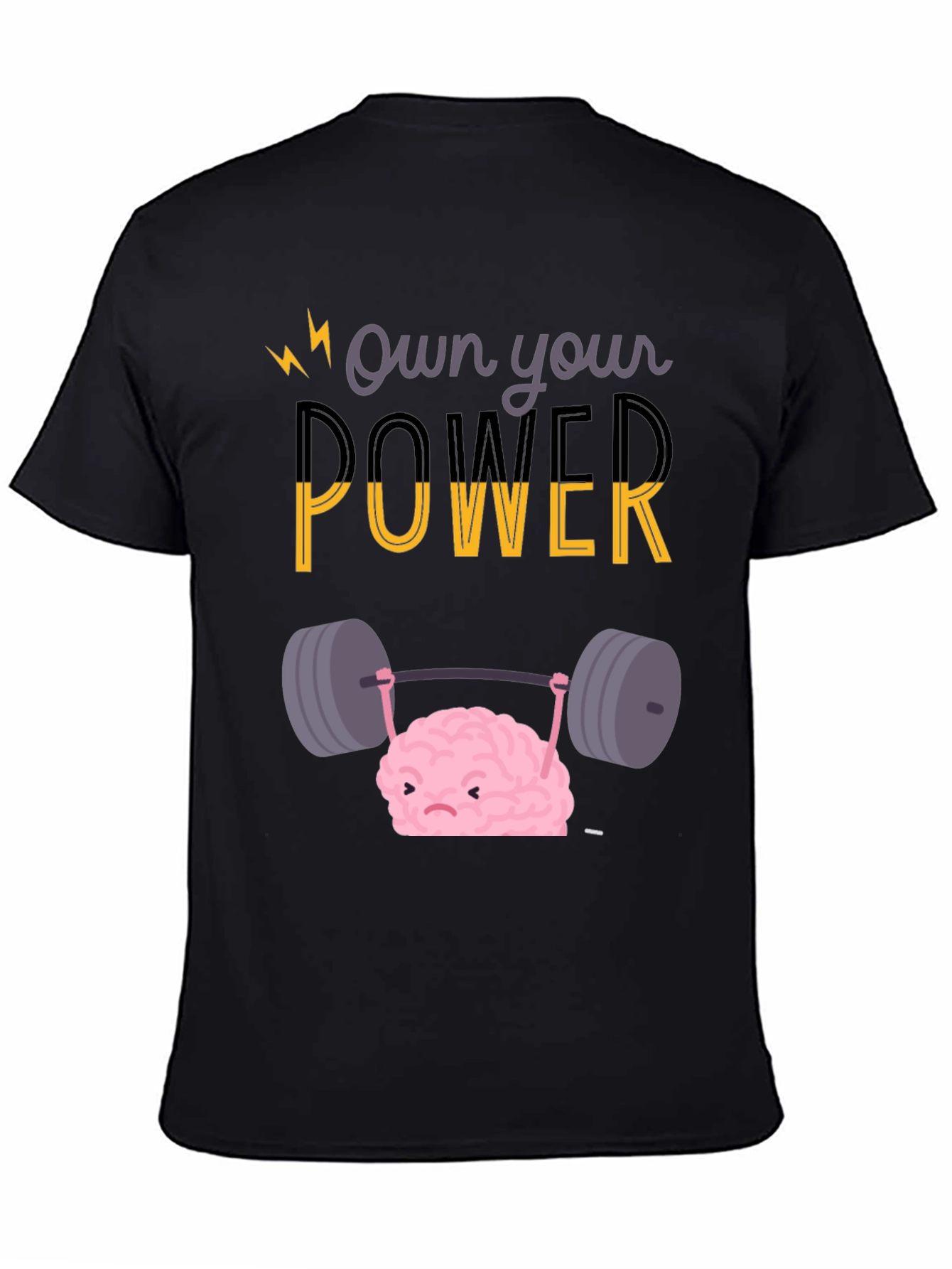 Black Own Your Power T-Shirt - Brain Lifting Weights view 4